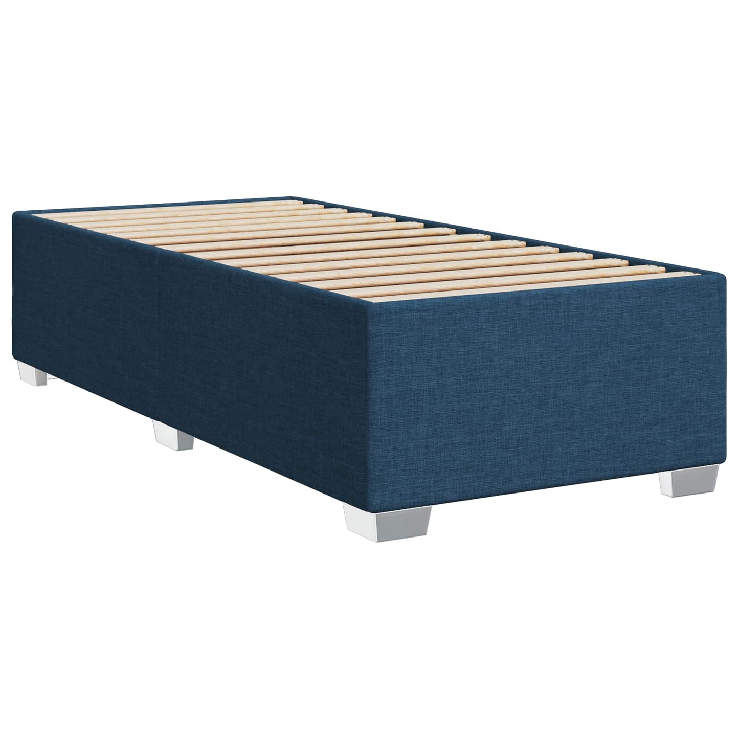 Boxspring ágy matraccal LED szalagokkal Kék 90 x 190 cm Szövet