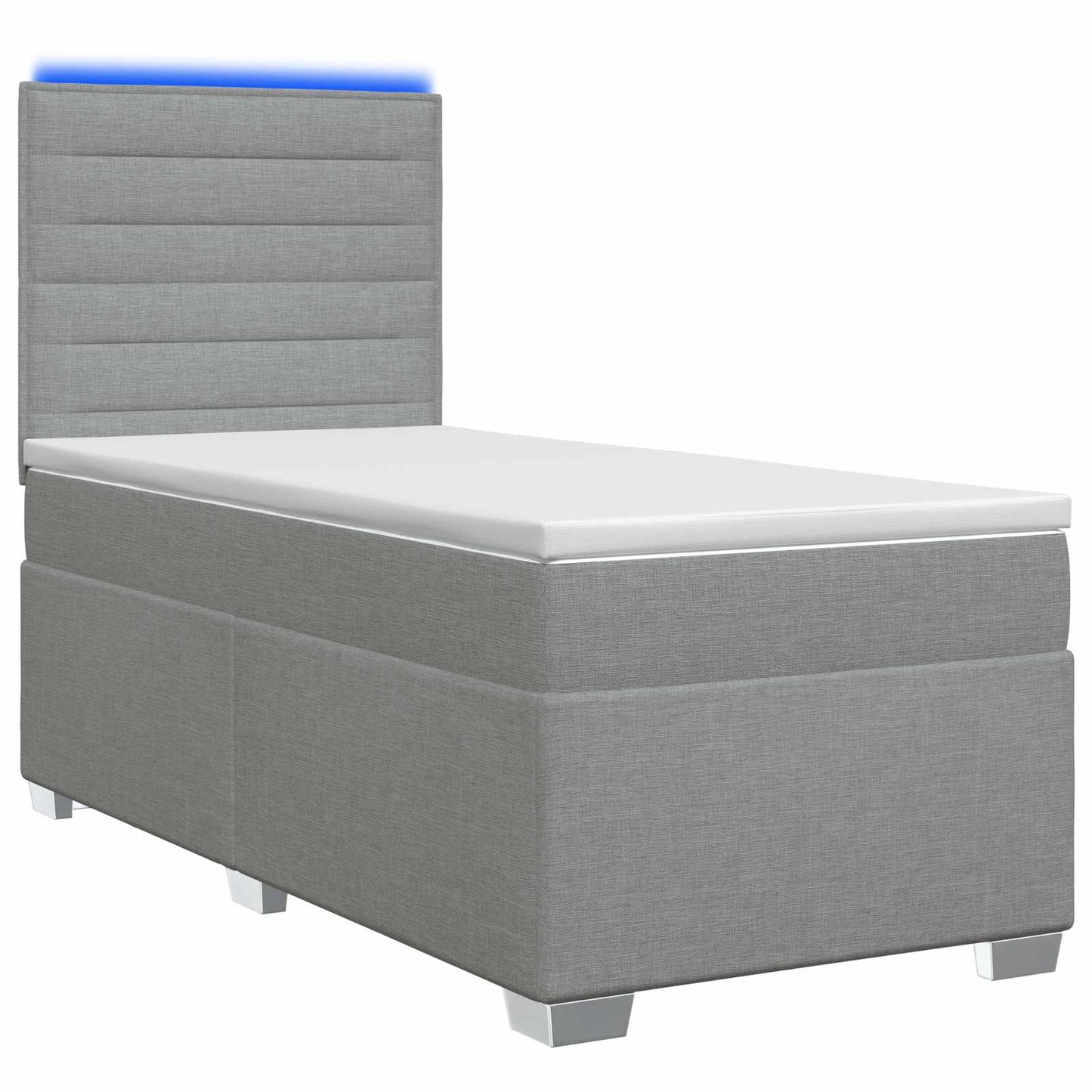 Boxspring ágy matraccal Világosszürke 100 x 200 cm Szövet