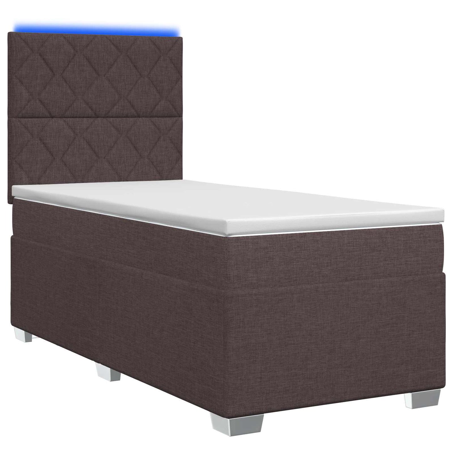 Boxspring ágy matraccal Sötét Barna 100 x 200 cm Szövet