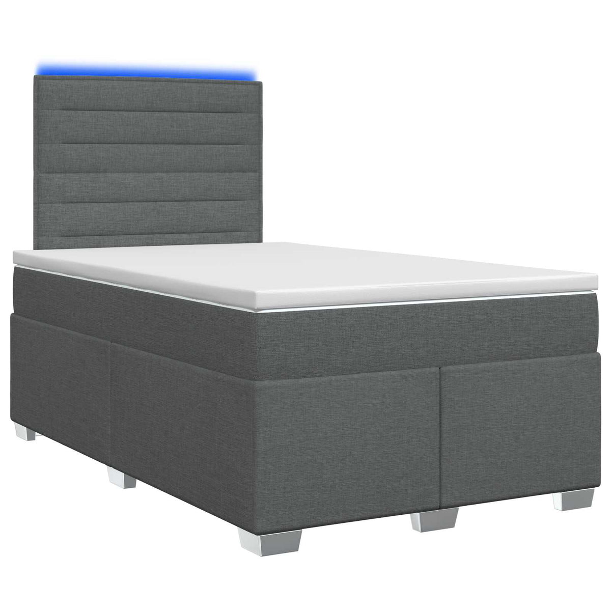Boxspring ágy matraccal Sötétszürke 120 x 190 cm Szövet