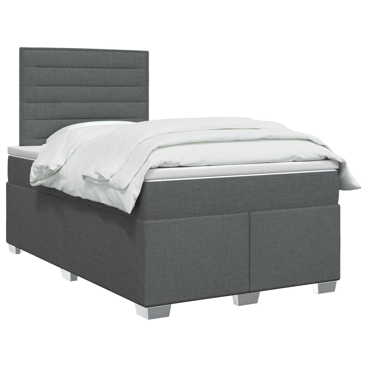 Boxspring ágy matraccal Sötétszürke 120 x 190 cm Szövet