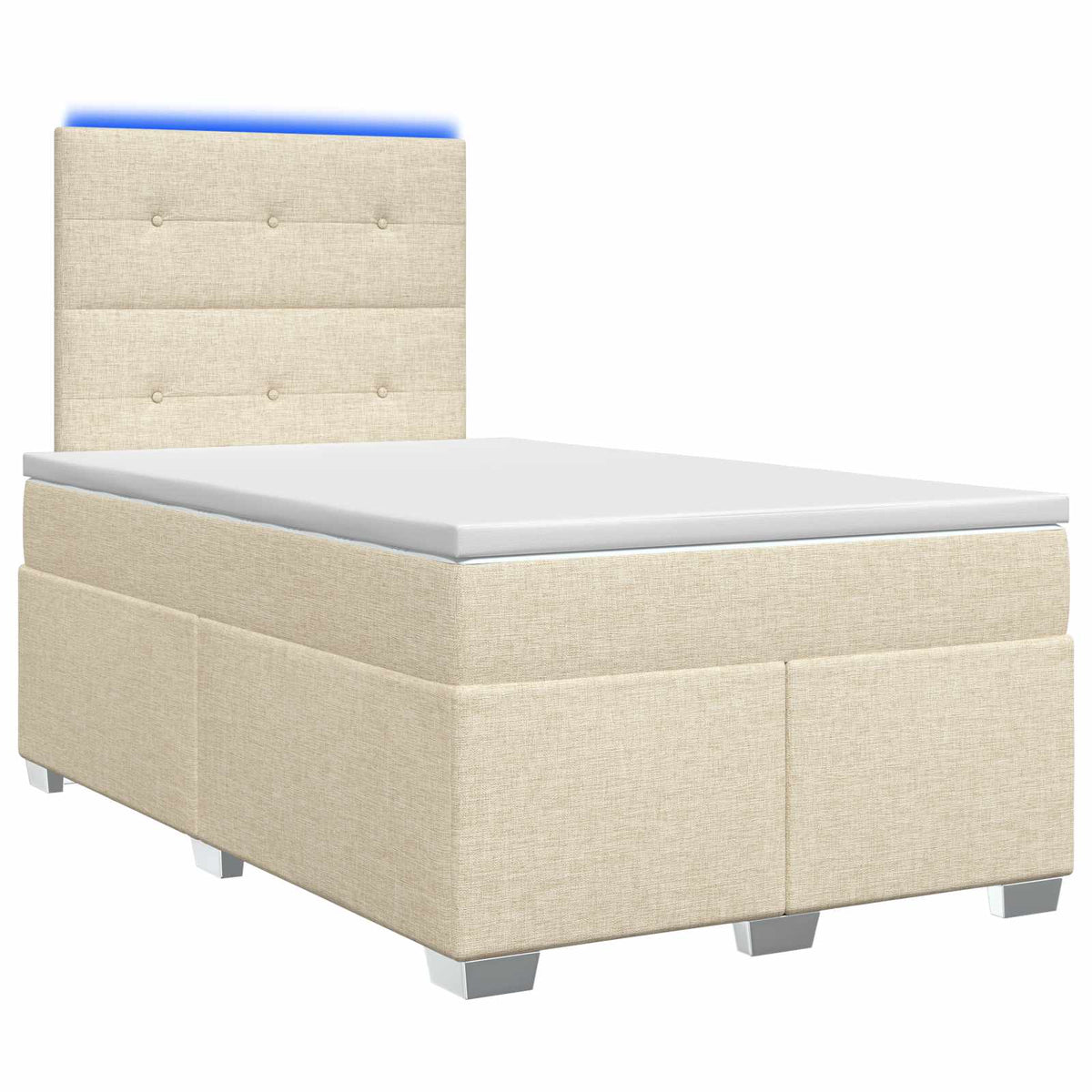 Boxspring ágy matraccal Krémszínű 120 x 190 cm Szövet