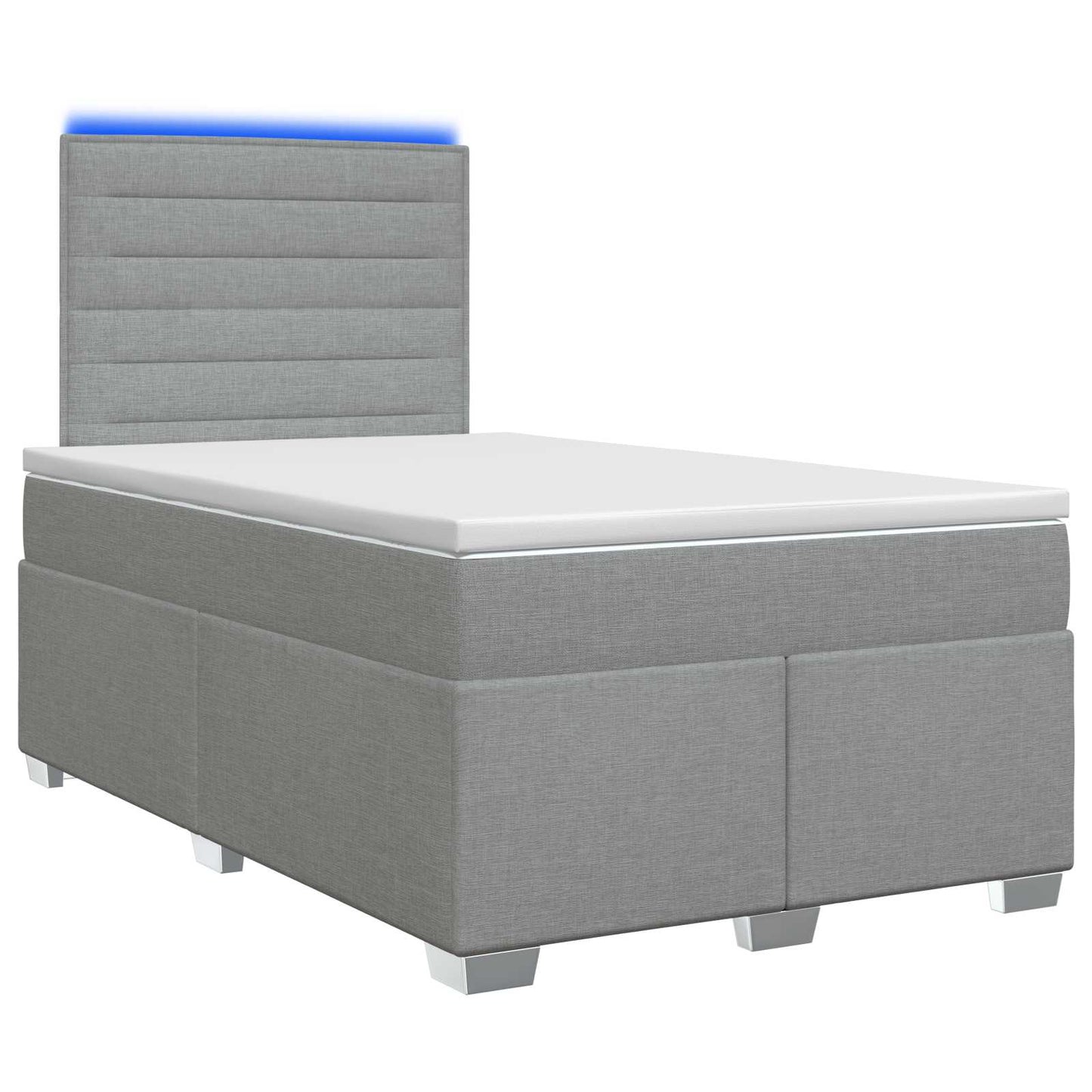 Boxspring ágy matraccal Világosszürke 120 x 200 cm Szövet