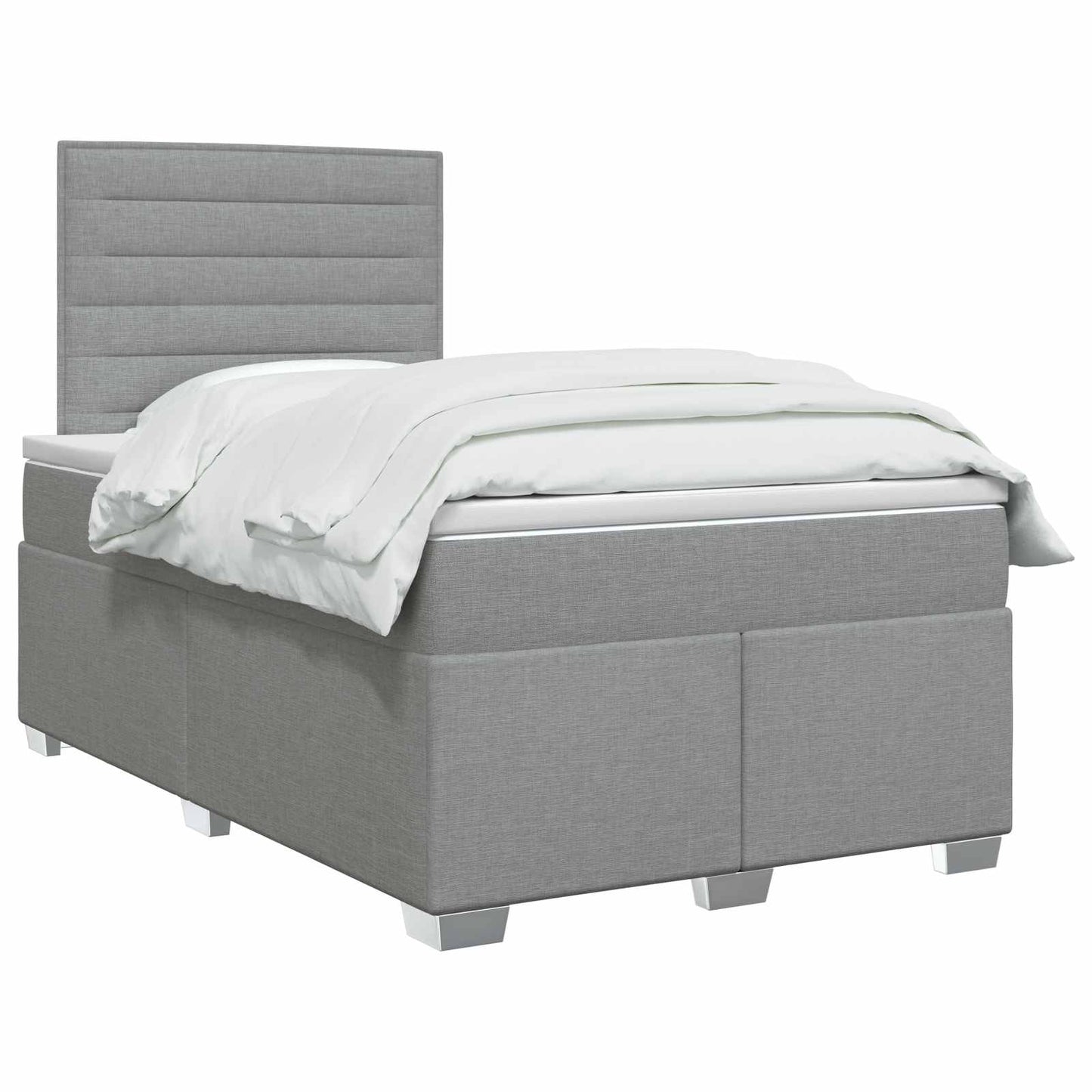Boxspring ágy matraccal Világosszürke 120 x 200 cm Szövet