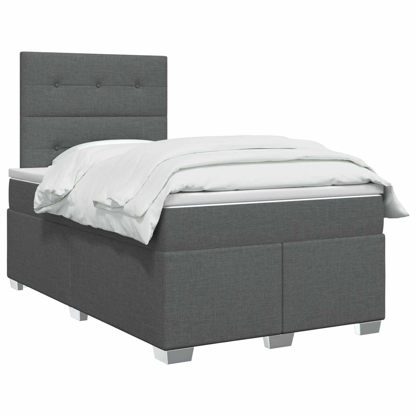 Boxspring ágy matraccal Sötétszürke 120 x 200 cm Szövet