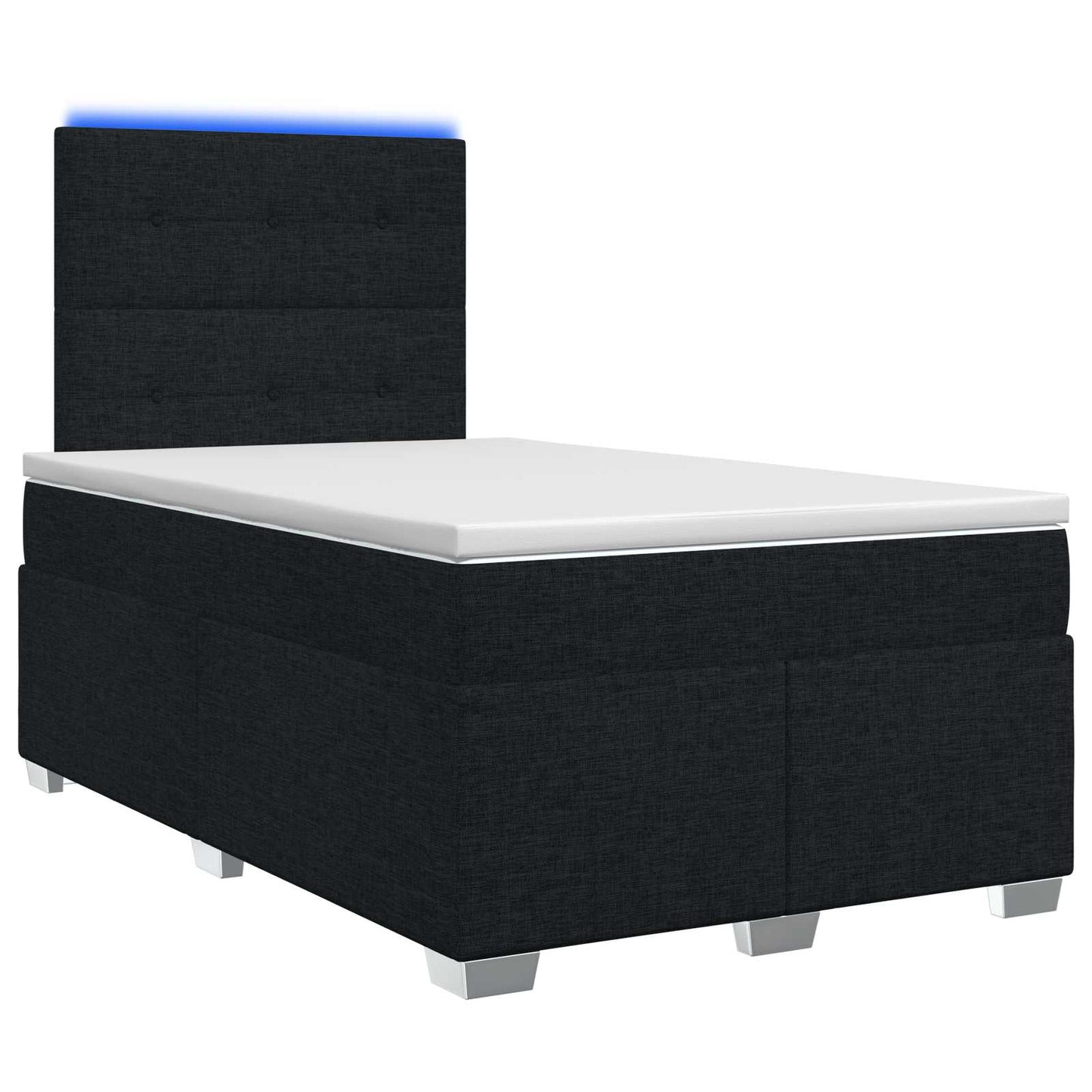 Boxspring ágy matraccal fejtámlával Fekete 120 x 200 cm Szövet