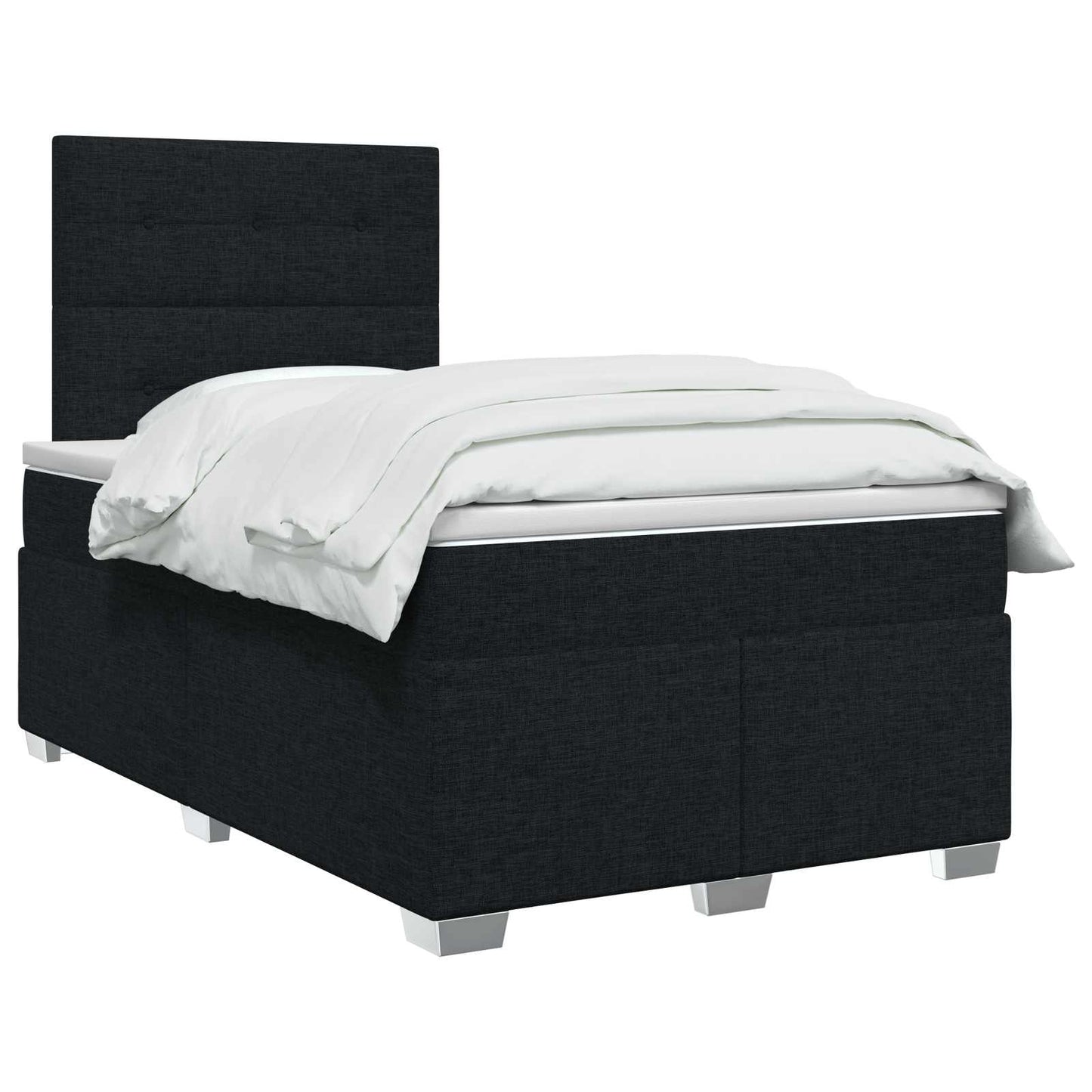 Boxspring ágy matraccal fejtámlával Fekete 120 x 200 cm Szövet
