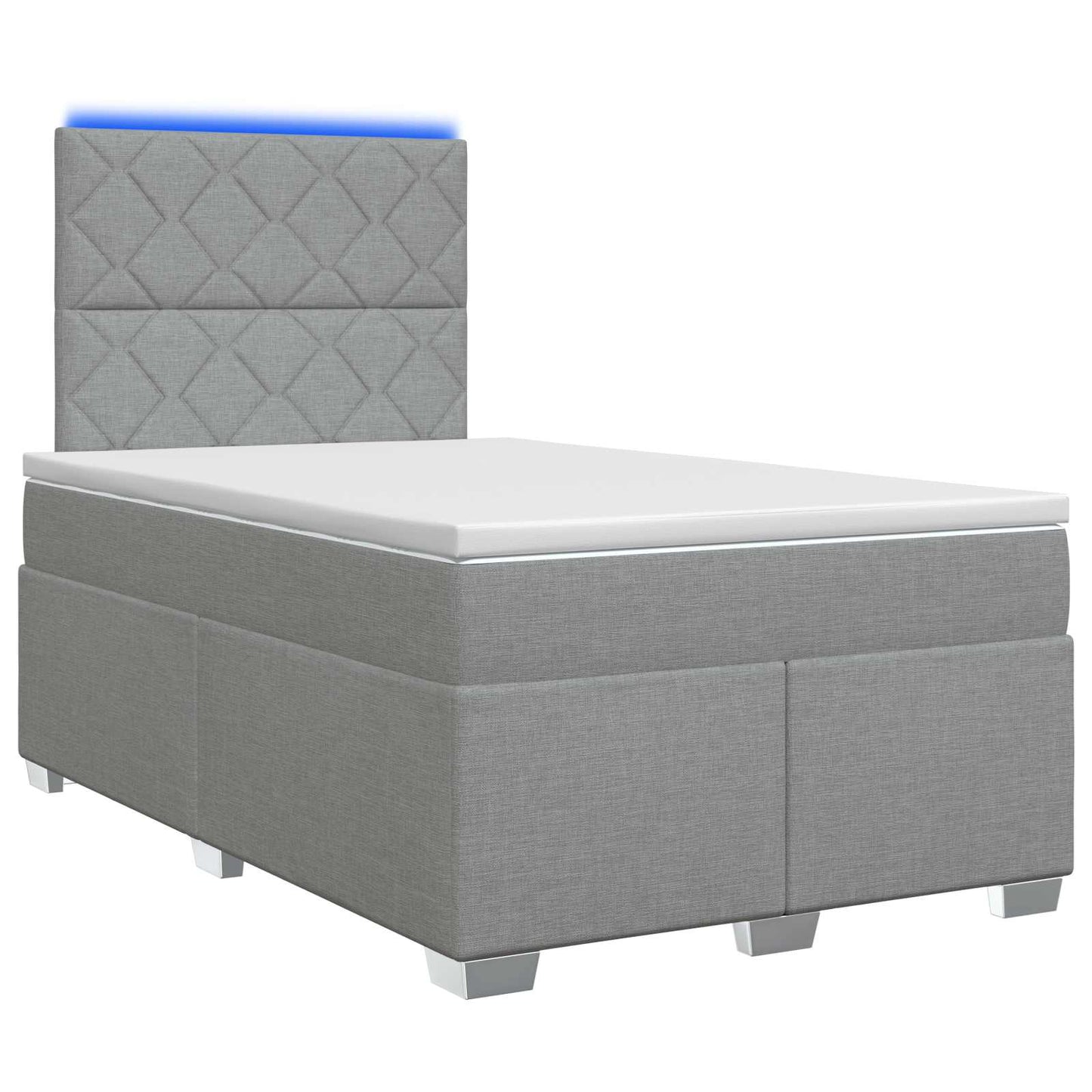 Boxspring ágy matraccal Világosszürke 120 x 200 cm Szövet