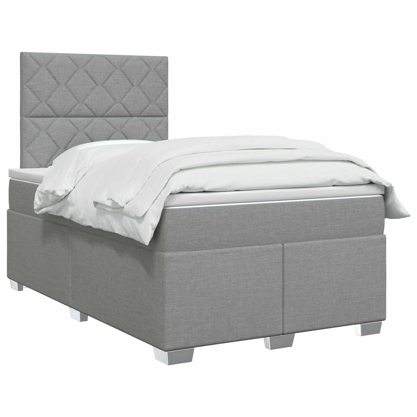 Boxspring ágy matraccal Világosszürke 120 x 200 cm Szövet