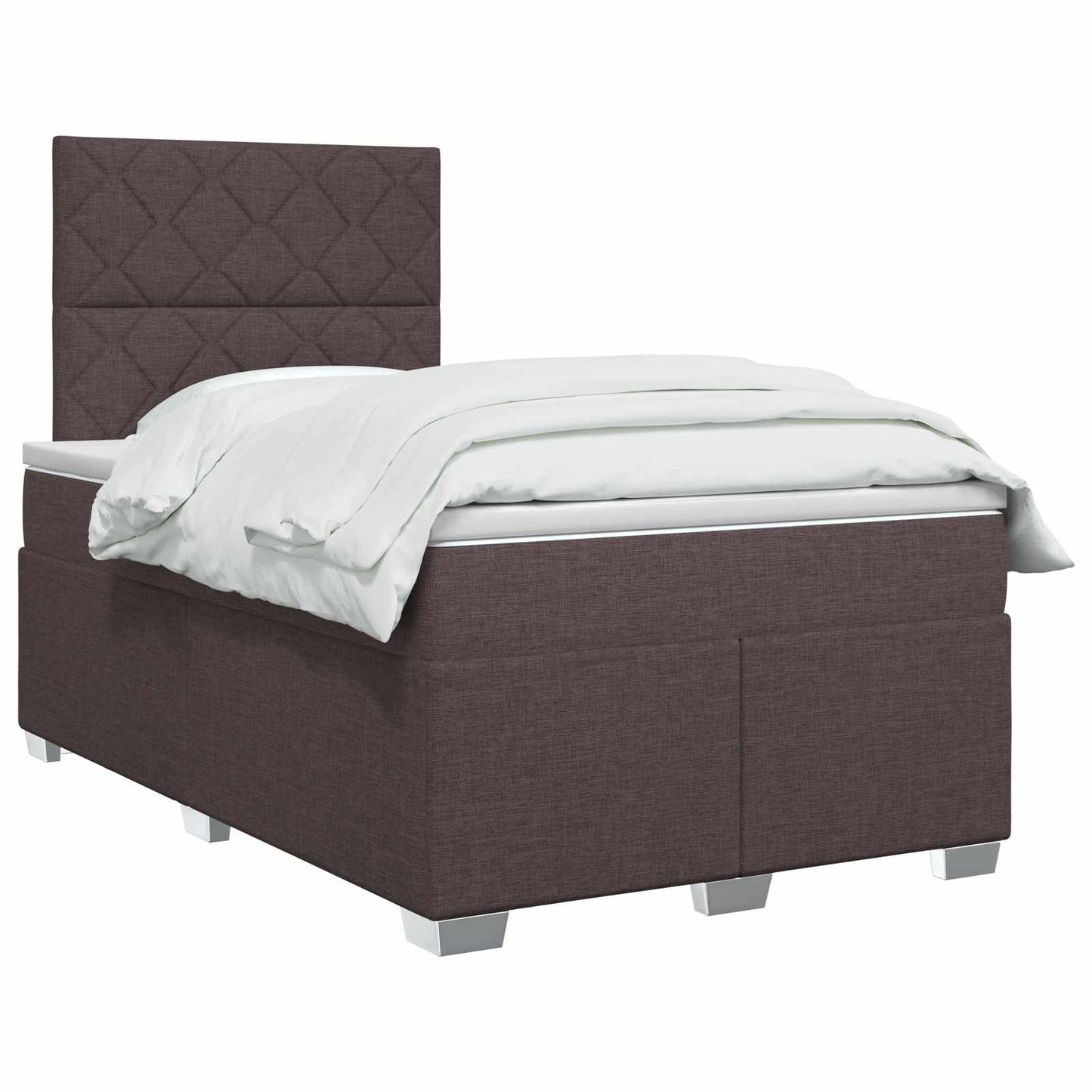 Boxspring ágy matraccal Sötét Barna 120 x 200 cm Szövet
