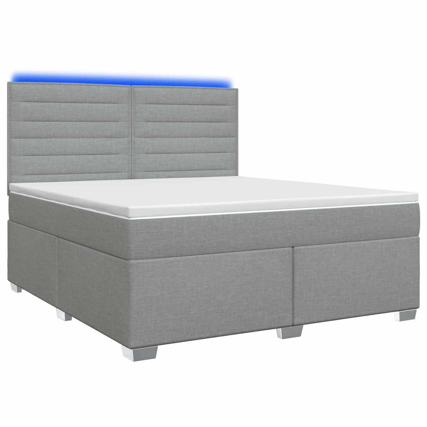Boxspring ágy matraccal Világosszürke 140 x 190 cm Szövet