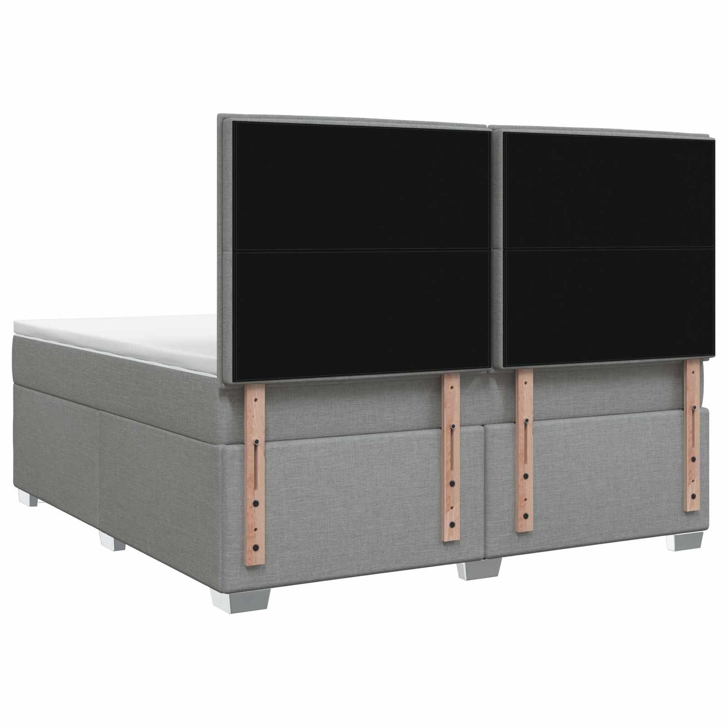 Boxspring ágy matraccal Világosszürke 140 x 190 cm Szövet