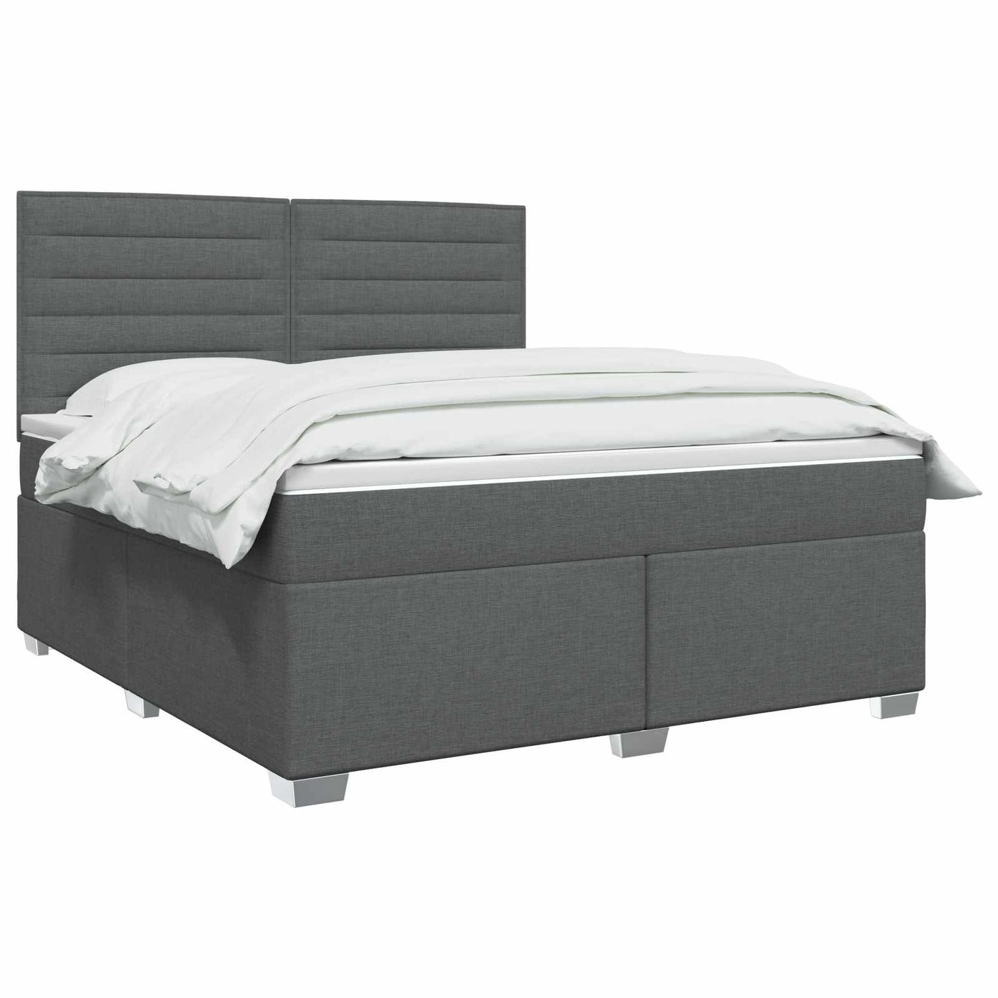 Boxspring ágy matraccal Sötétszürke 140 x 190 cm Szövet