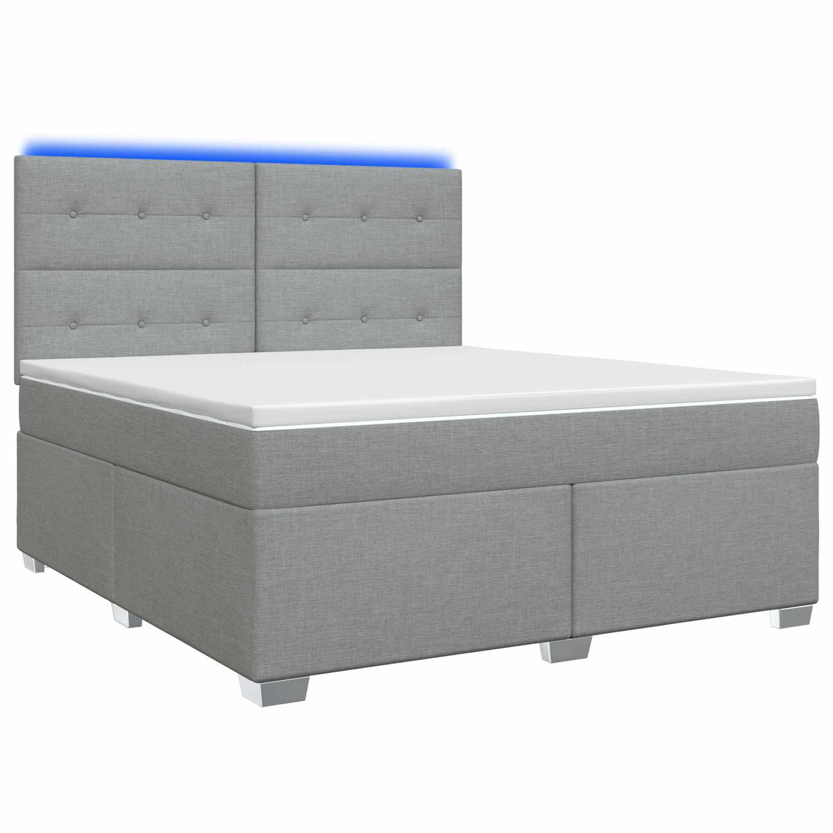 Boxspring ágy matraccal Világosszürke 140 x 190 cm Szövet