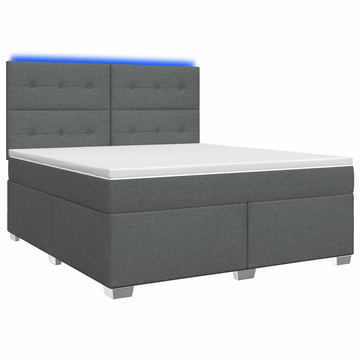 Boxspring ágy matraccal Sötétszürke 140 x 190 cm Szövet