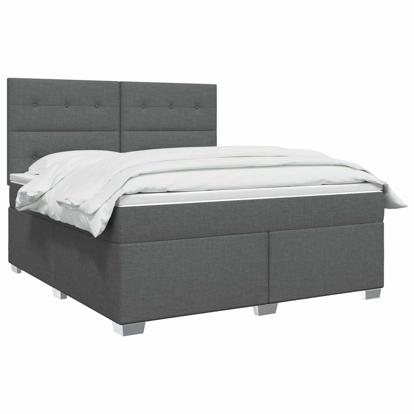 Boxspring ágy matraccal Sötétszürke 140 x 190 cm Szövet