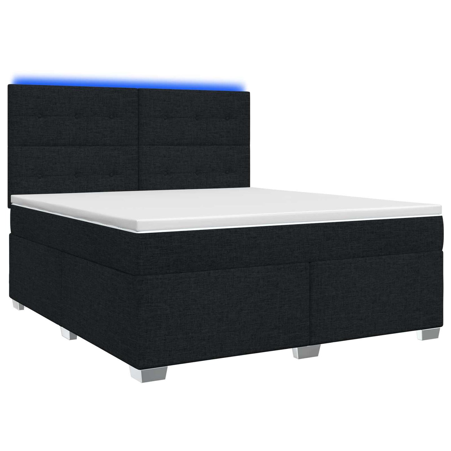 Boxspring ágy matraccal fejtámlával Fekete 140 x 190 cm Szövet