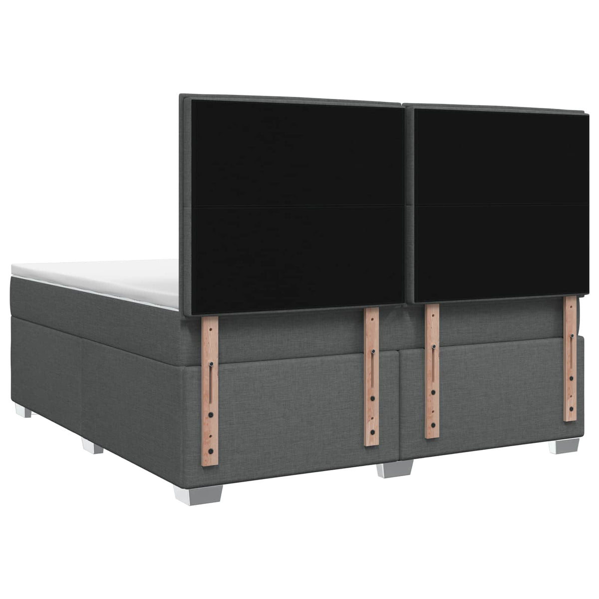 Boxspring ágy matraccal Sötétszürke 140 x 200 cm Szövet