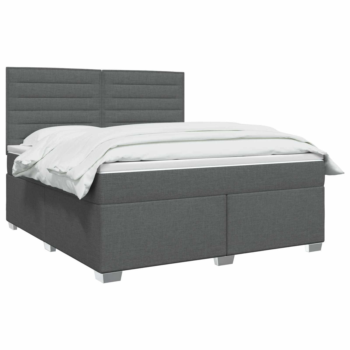Boxspring ágy matraccal Sötétszürke 140 x 200 cm Szövet