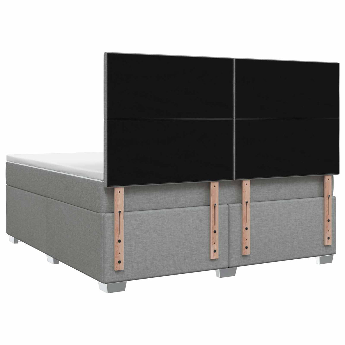 Boxspring ágy matraccal Világosszürke 140 x 200 cm Szövet