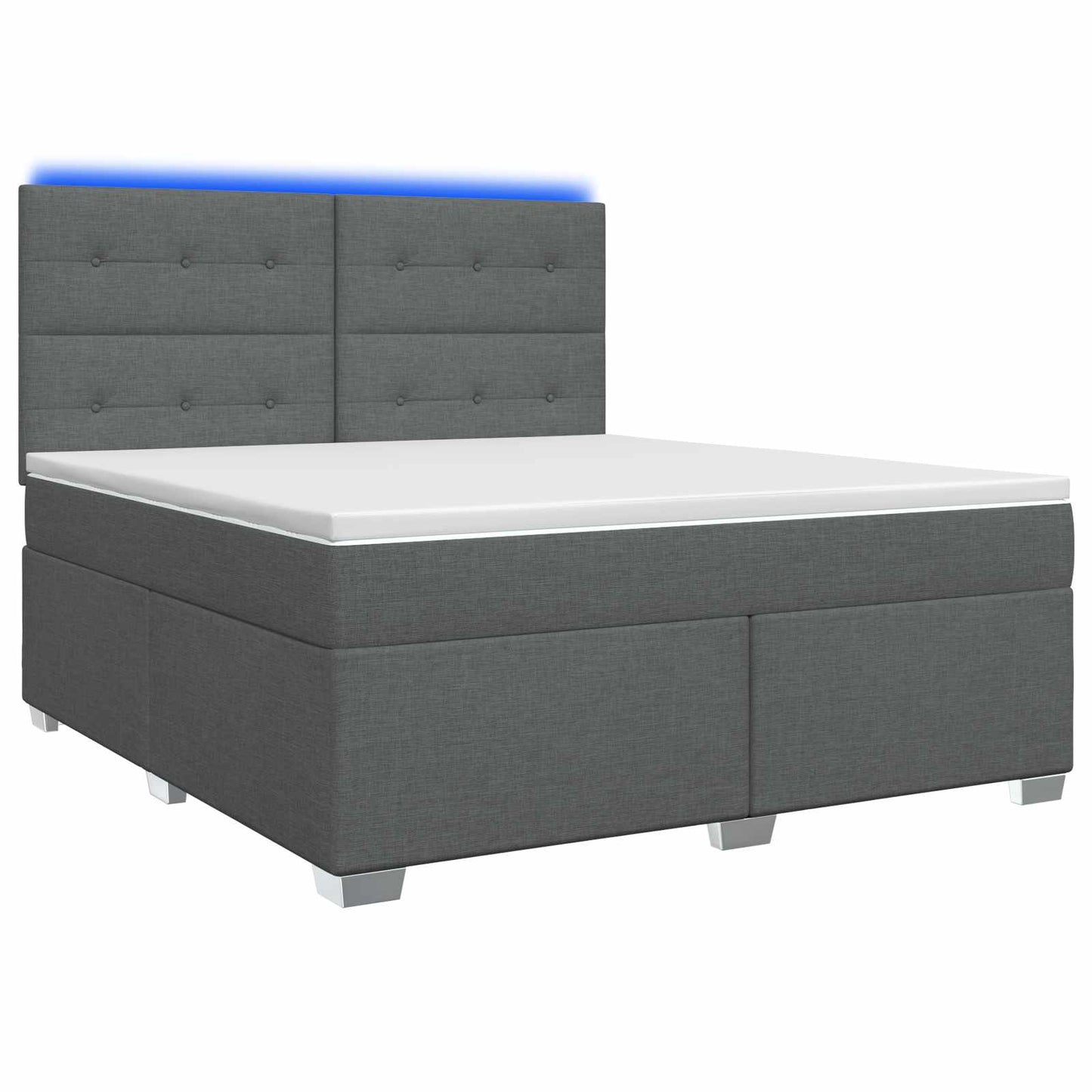 Boxspring ágy matraccal Sötétszürke 140 x 200 cm Szövet