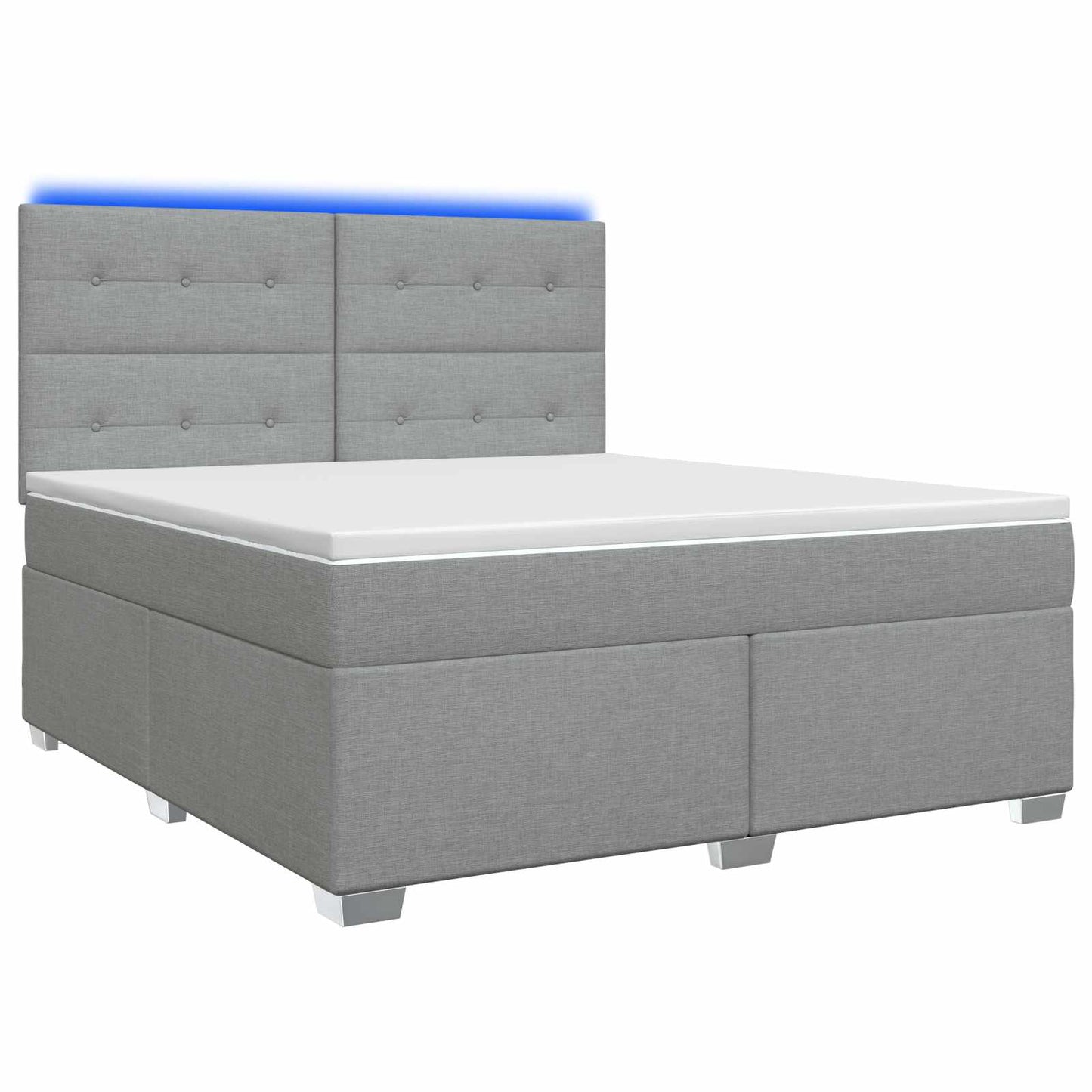 Boxspring ágy matraccal Világosszürke 180 x 200 cm Szövet