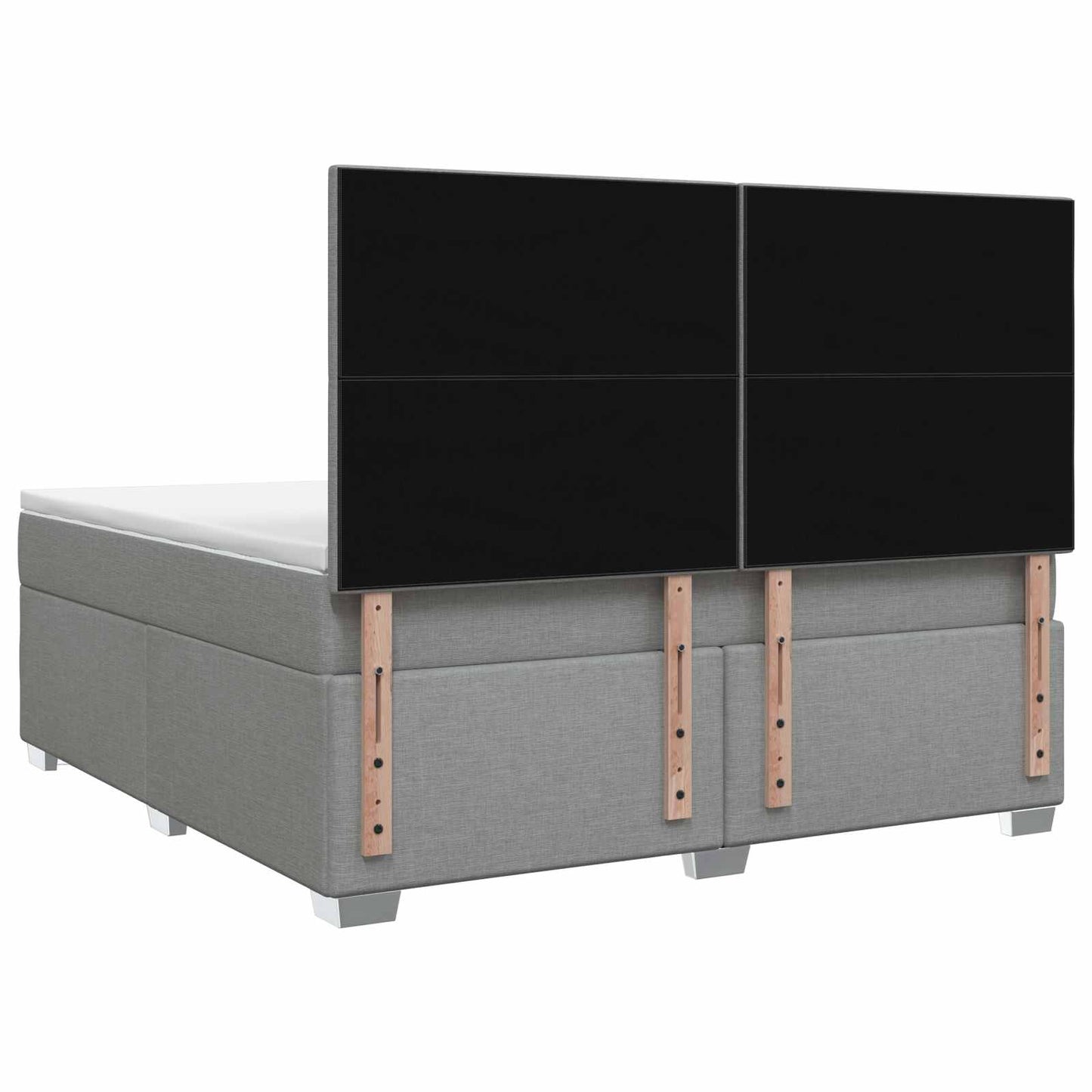 Boxspring ágy matraccal Világosszürke 180 x 200 cm Szövet