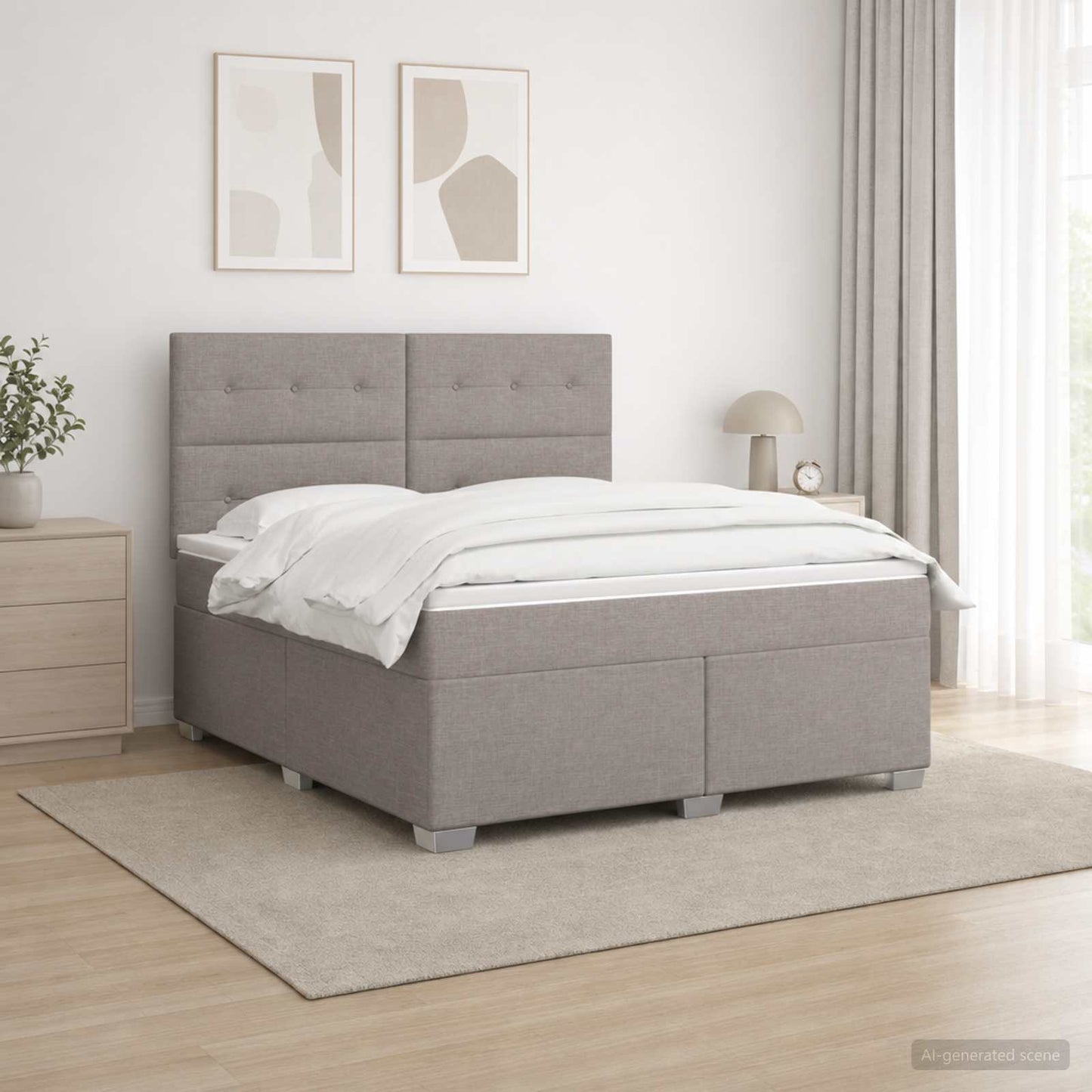 Boxspring ágy matraccal Tópszínű 180 x 200 cm Szövet