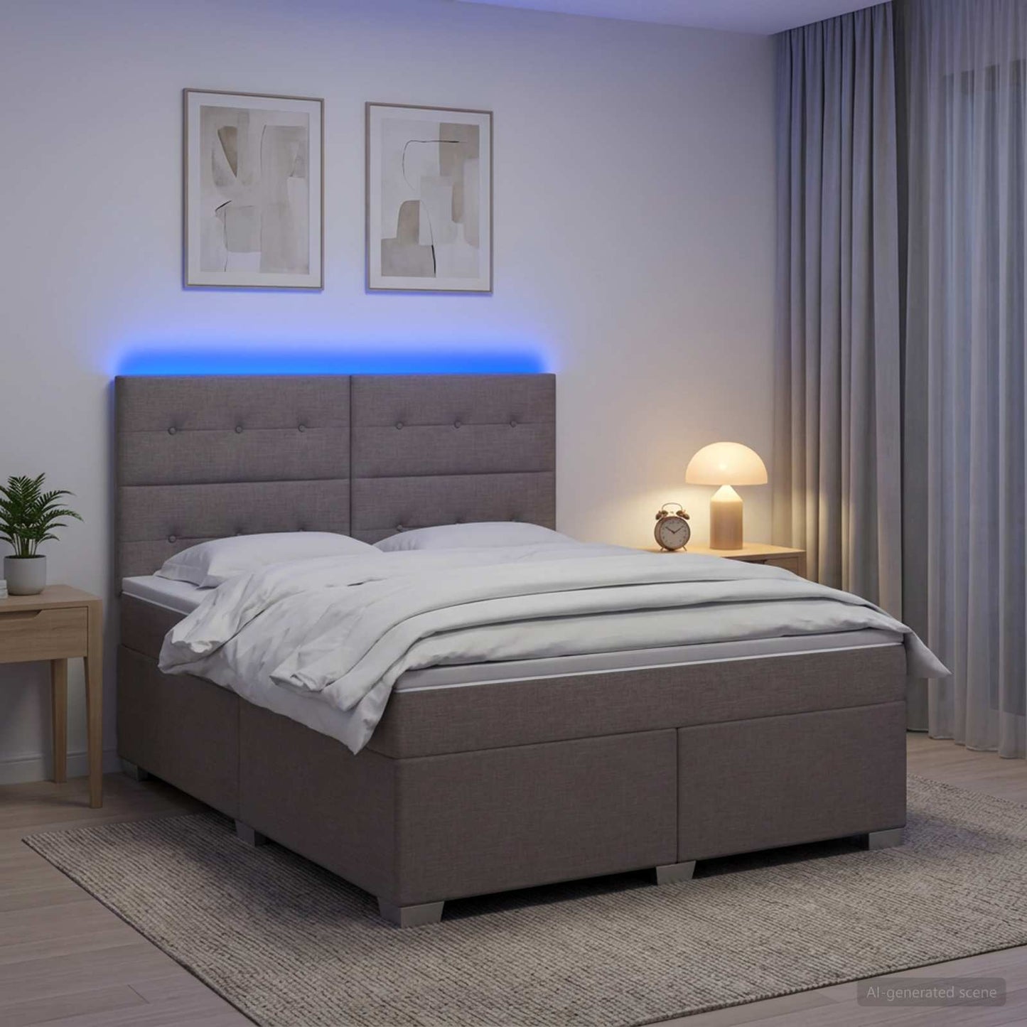 Boxspring ágy matraccal Tópszínű 180 x 200 cm Szövet