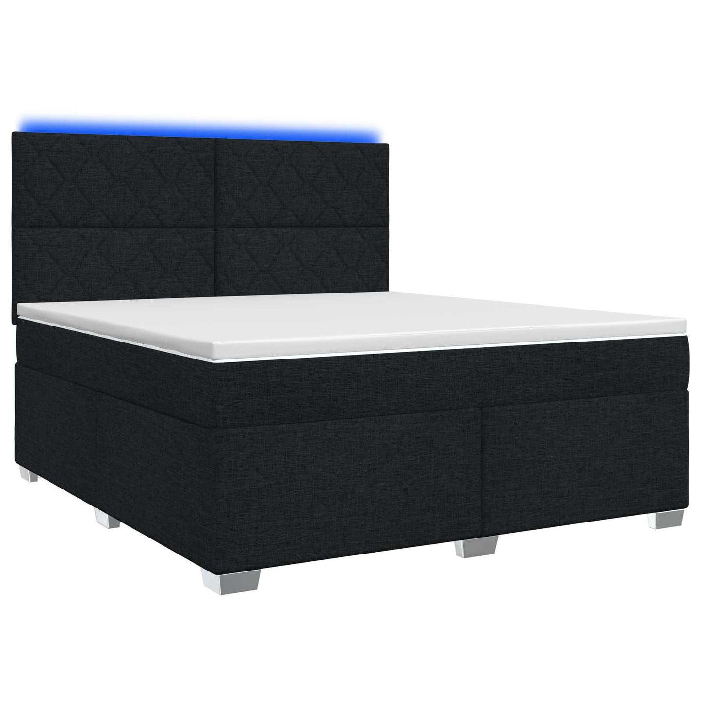 Boxspring ágy matraccal fejtámlával Fekete 180 x 200 cm Szövet