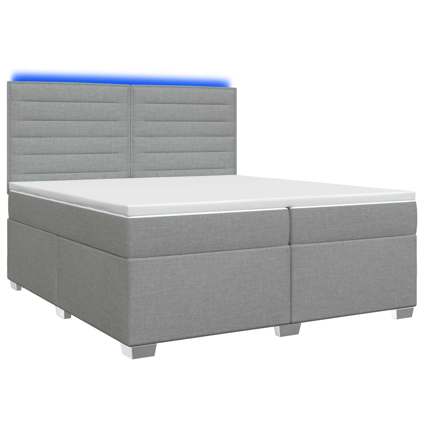 Boxspring ágy matraccal Világosszürke 200 x 200 cm Szövet