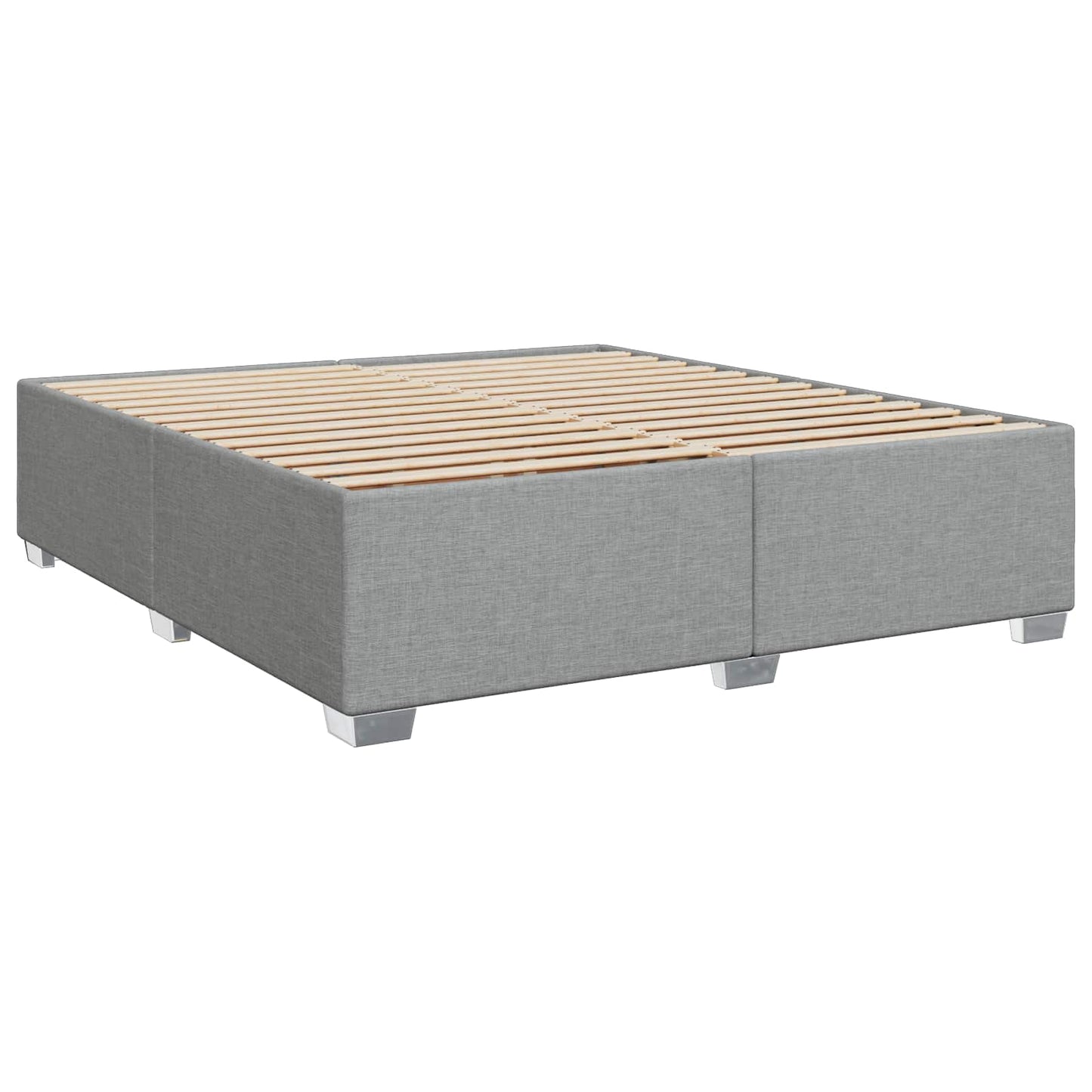 Boxspring ágy matraccal Világosszürke 200 x 200 cm Szövet