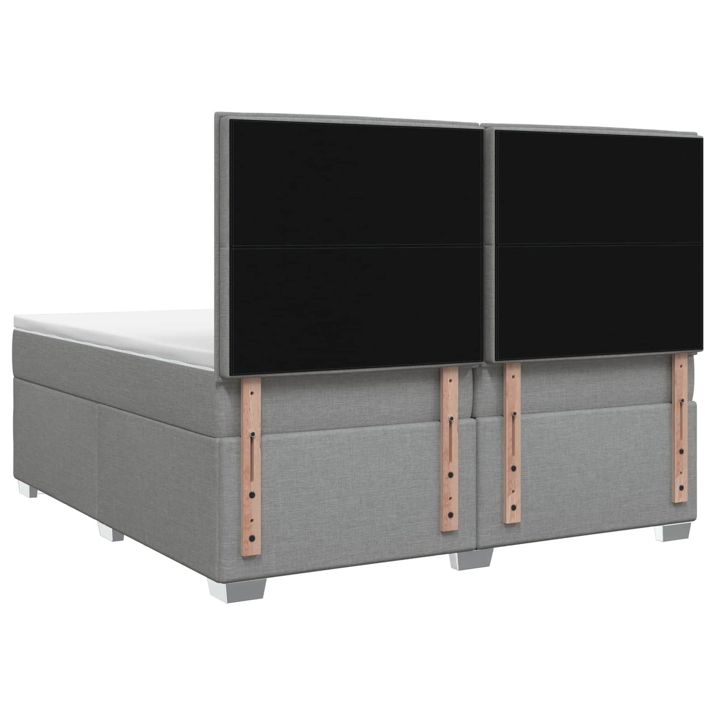 Boxspring ágy matraccal Világosszürke 200 x 200 cm Szövet