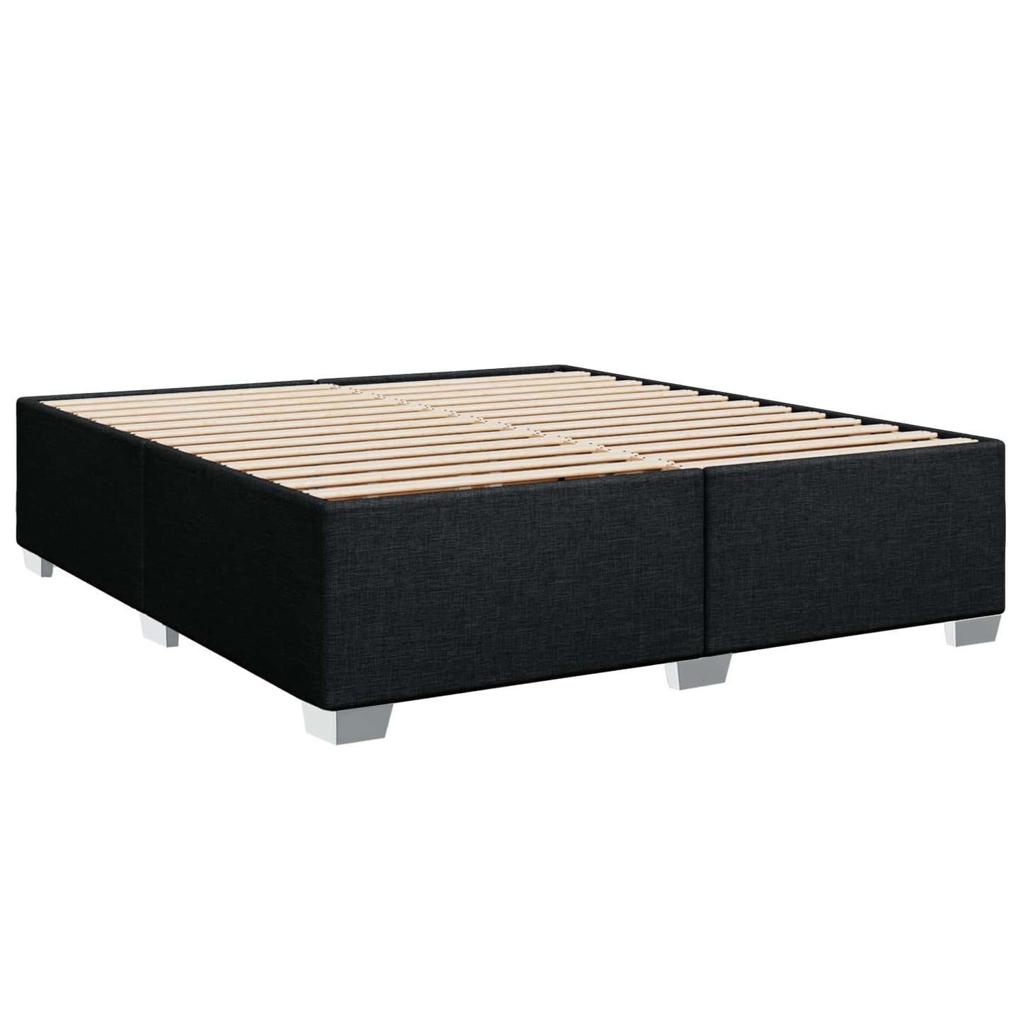 Boxspring ágy matraccal fejtámlával Fekete 200 x 200 cm Szövet