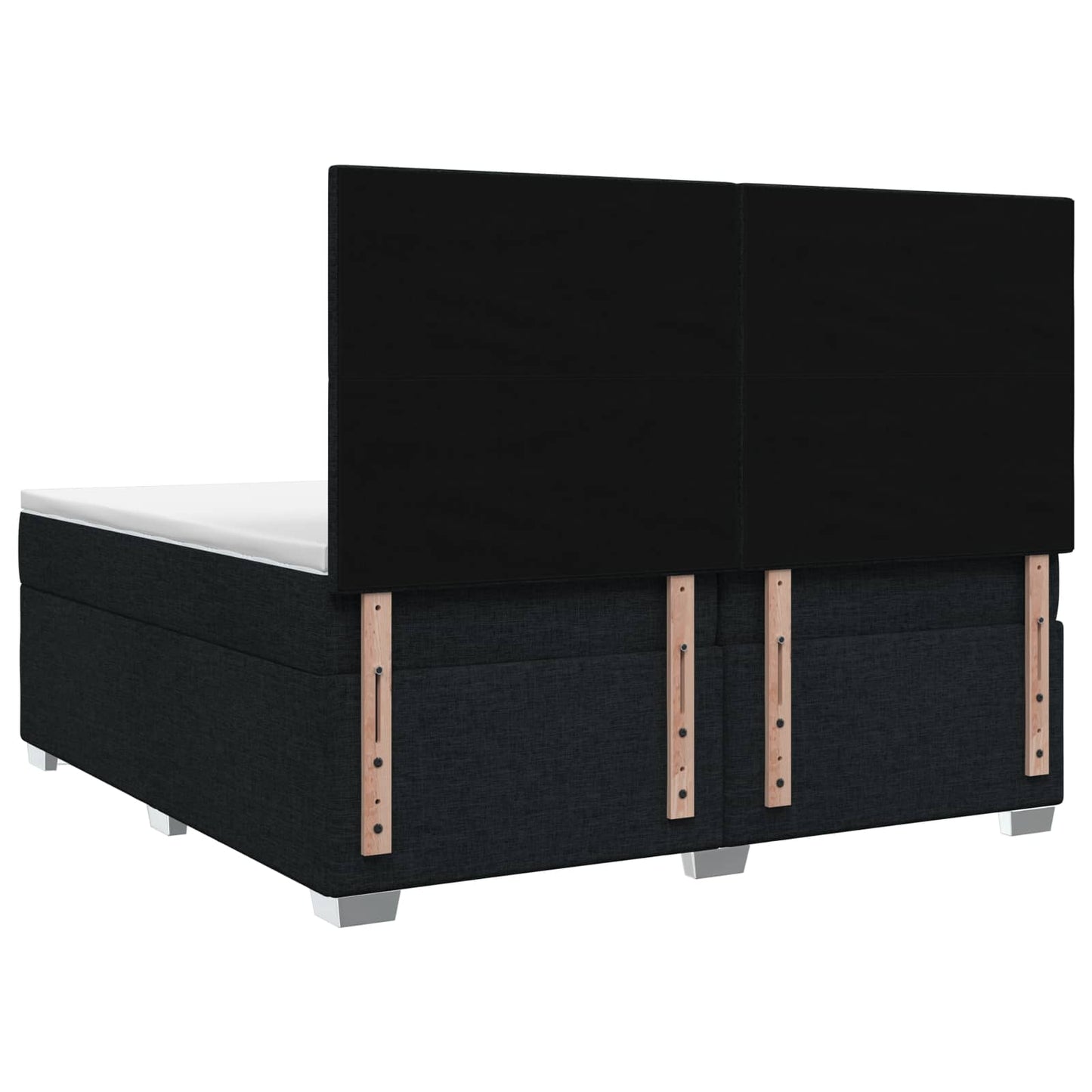 Boxspring ágy matraccal fejtámlával Fekete 200 x 200 cm Szövet