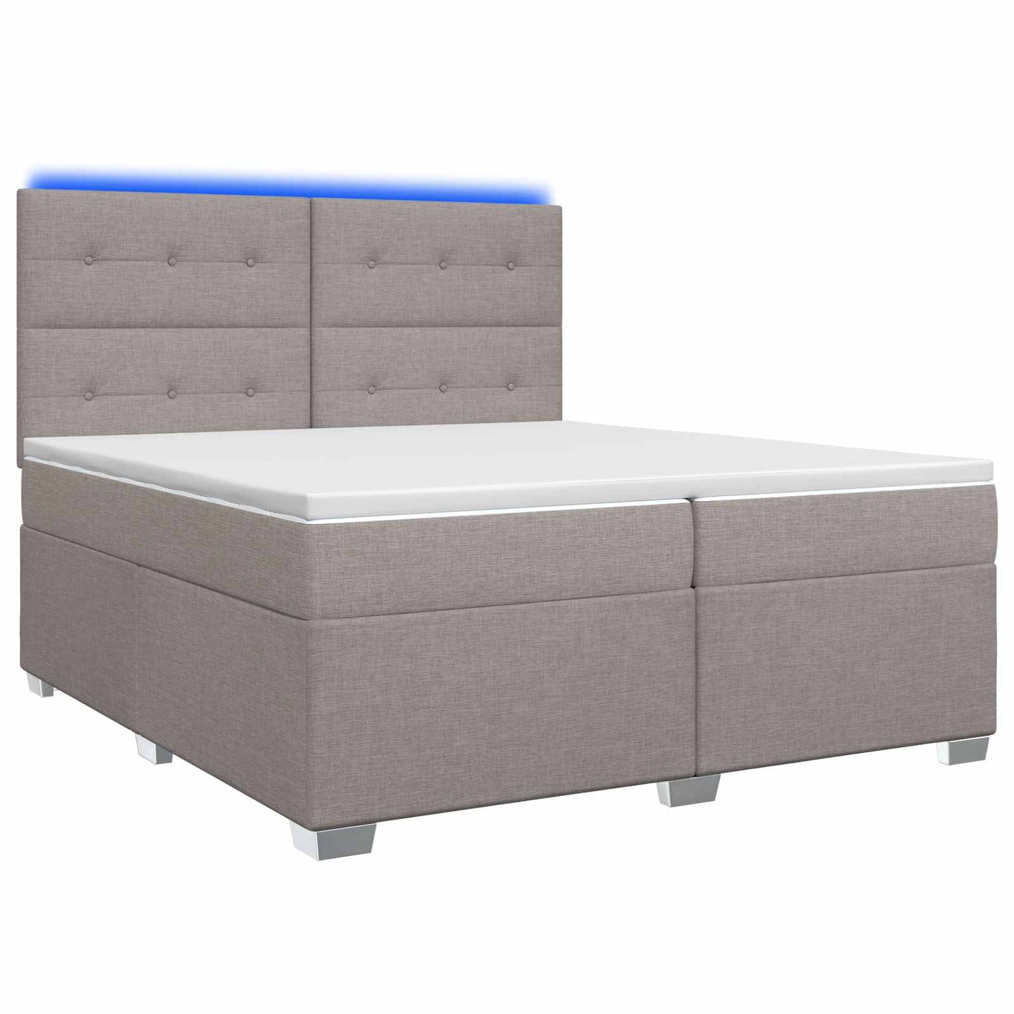 Boxspring ágy matraccal Tópszínű 200 x 200 cm Szövet