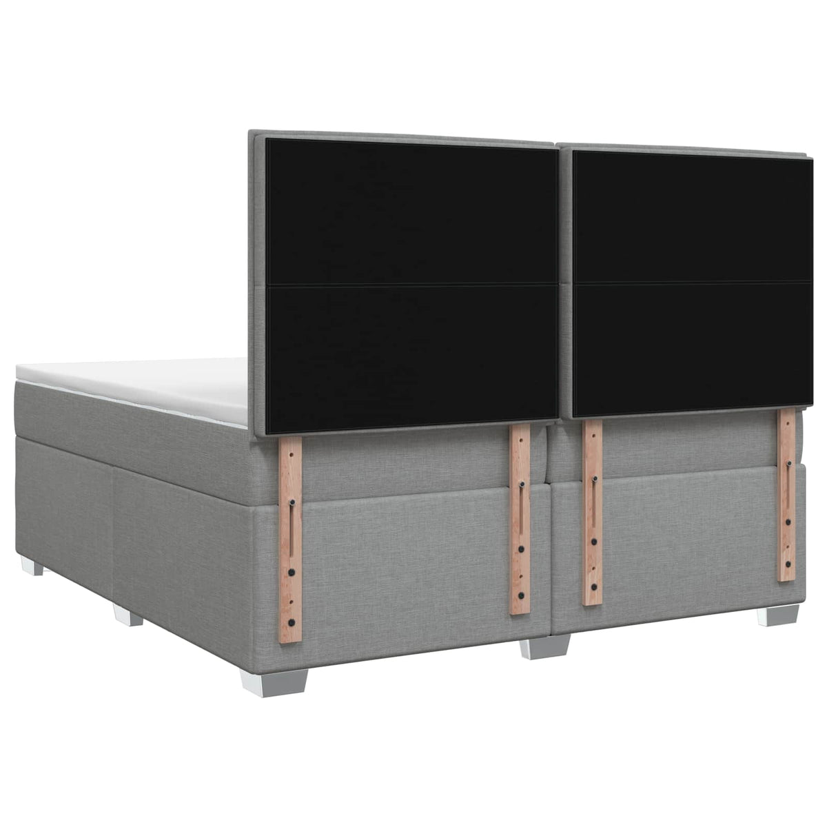 Boxspring ágy matraccal Világosszürke 200 x 200 cm Szövet