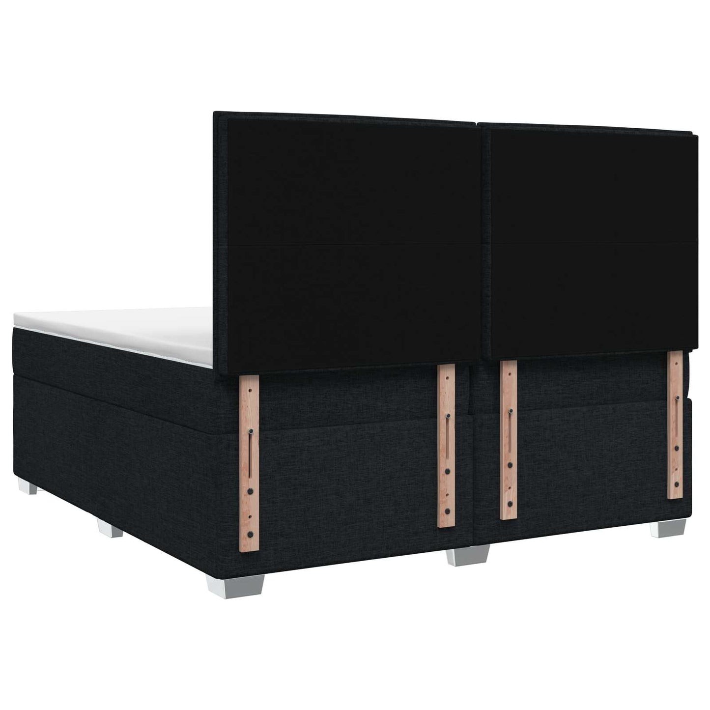 Boxspring ágy matraccal fejtámlával Fekete 200 x 200 cm Szövet