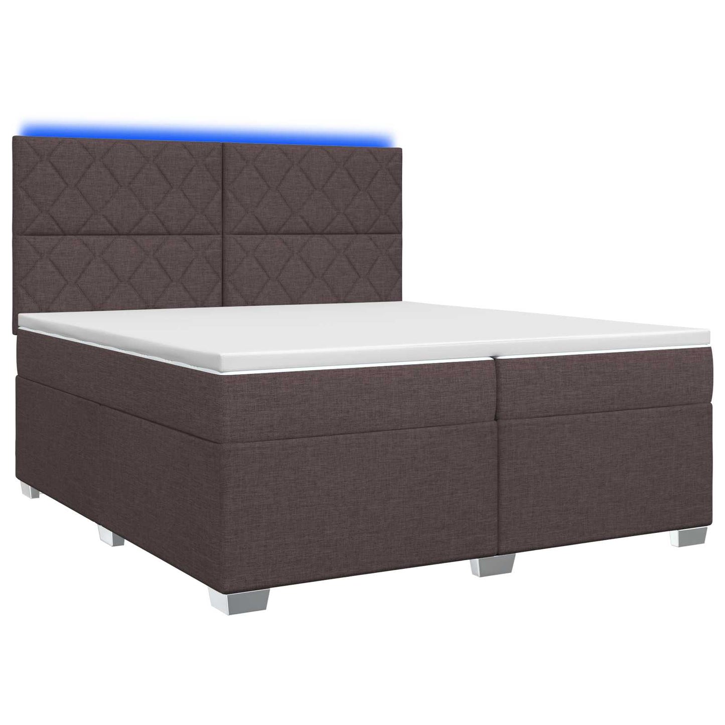 Boxspring ágy matraccal Sötét Barna 200 x 200 cm Szövet