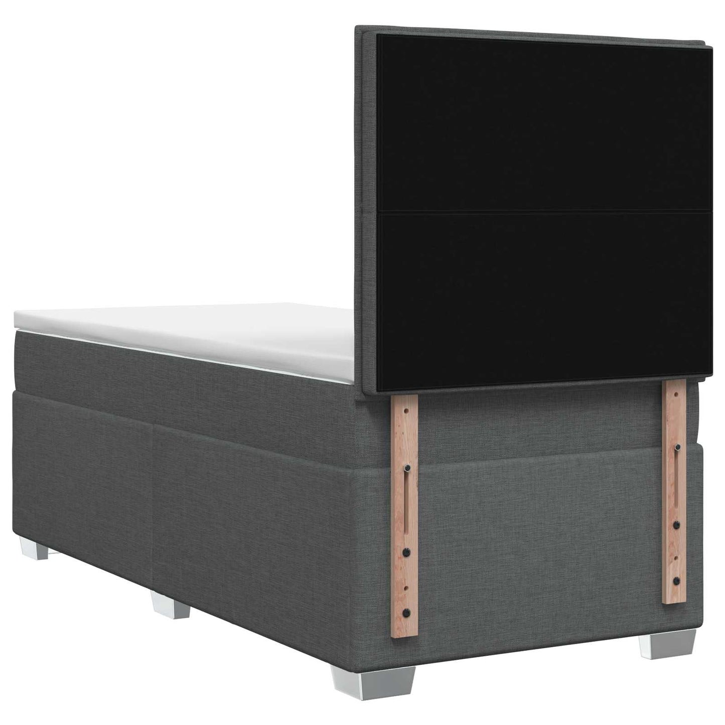 Boxspring ágy matraccal és LED-del Sötétszürke 90 x 190 cm