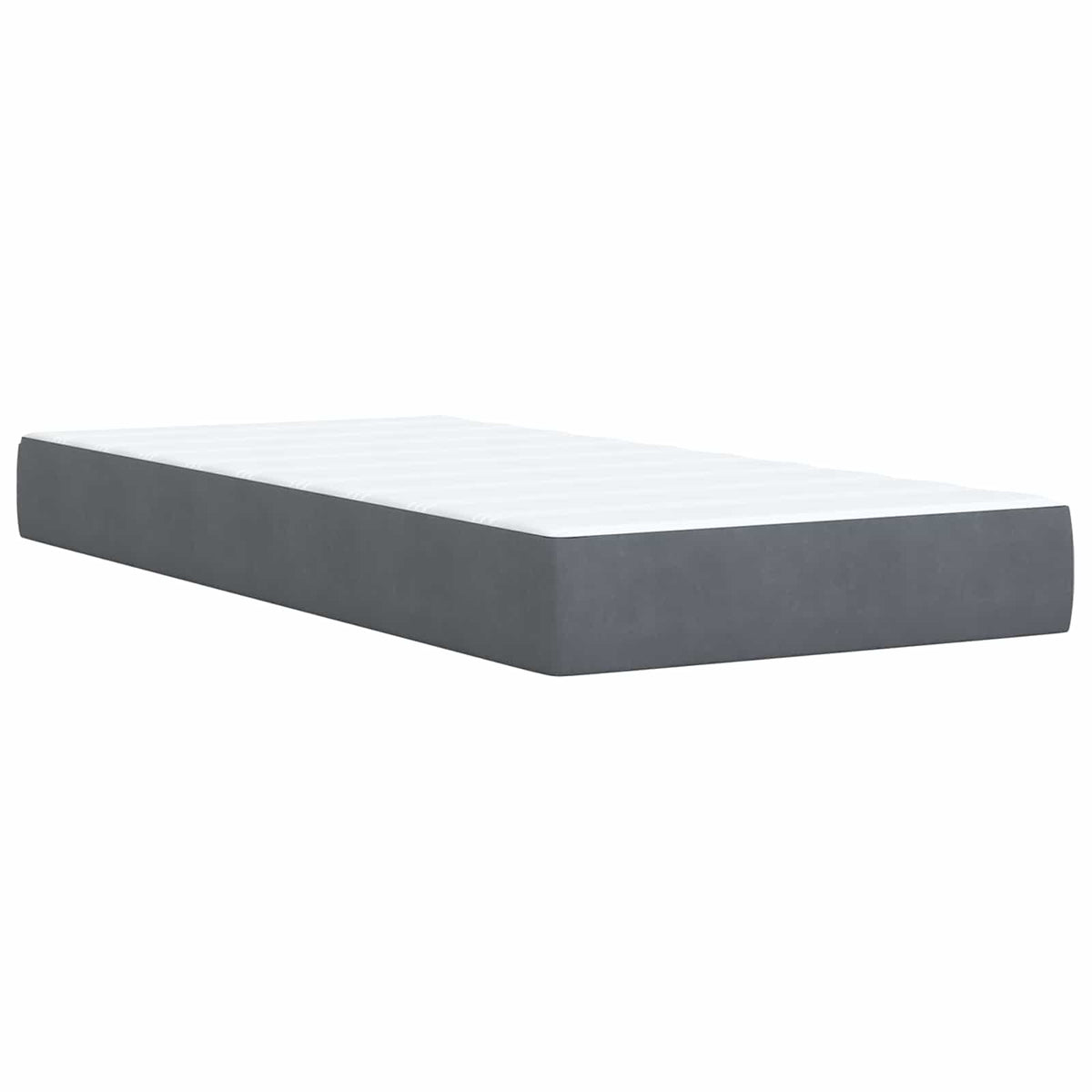 Boxspring ágy matraccal Sötétszürke 80 x 200 cm Bársony