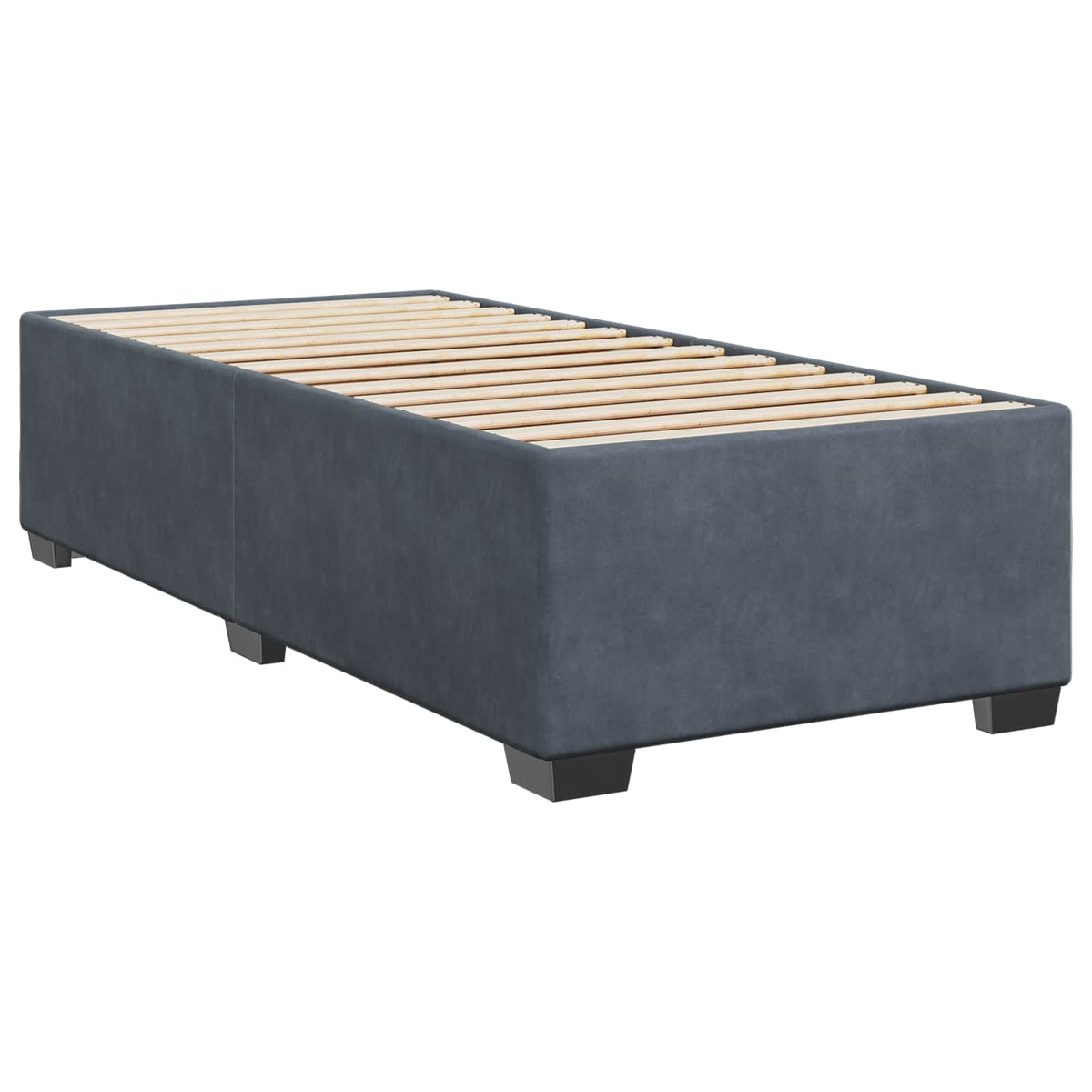 Boxspring ágy matraccal Sötétszürke 80 x 200 cm Bársony