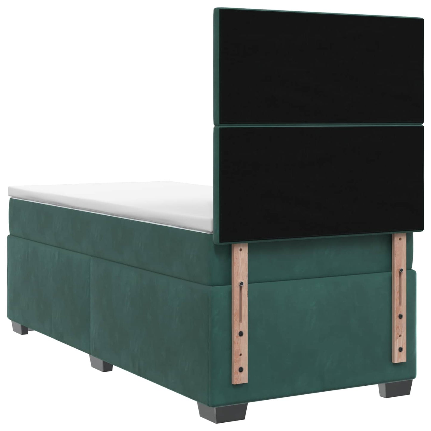 Boxspring ágy matraccal Sötétzöld 80 x 200 cm Bársony