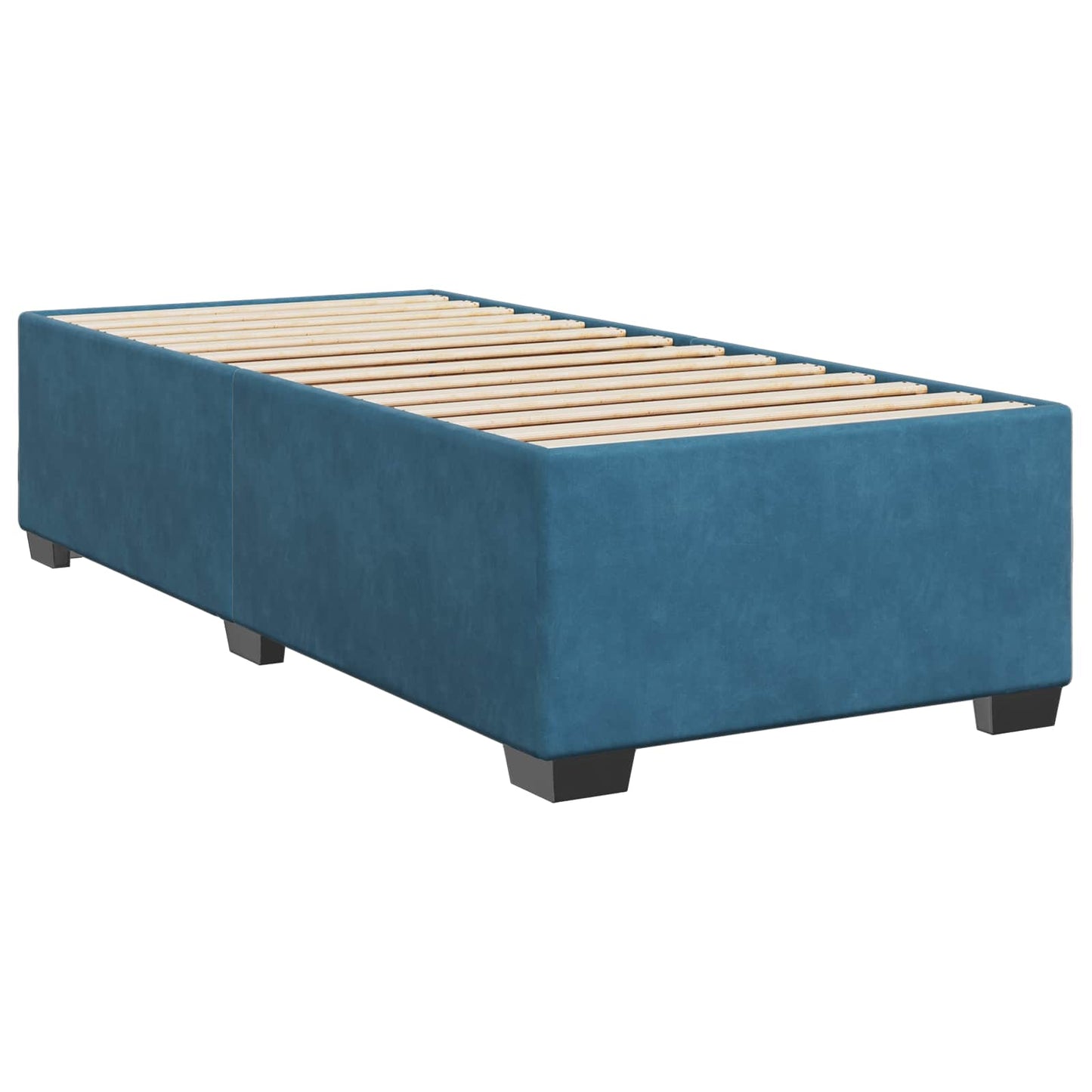 Boxspring ágy matraccal LED szalagokkal Kék 80 x 200 cm Bársony