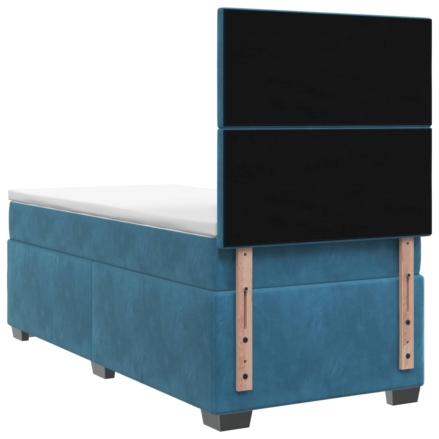 Boxspring ágy matraccal LED szalagokkal Kék 80 x 200 cm Bársony