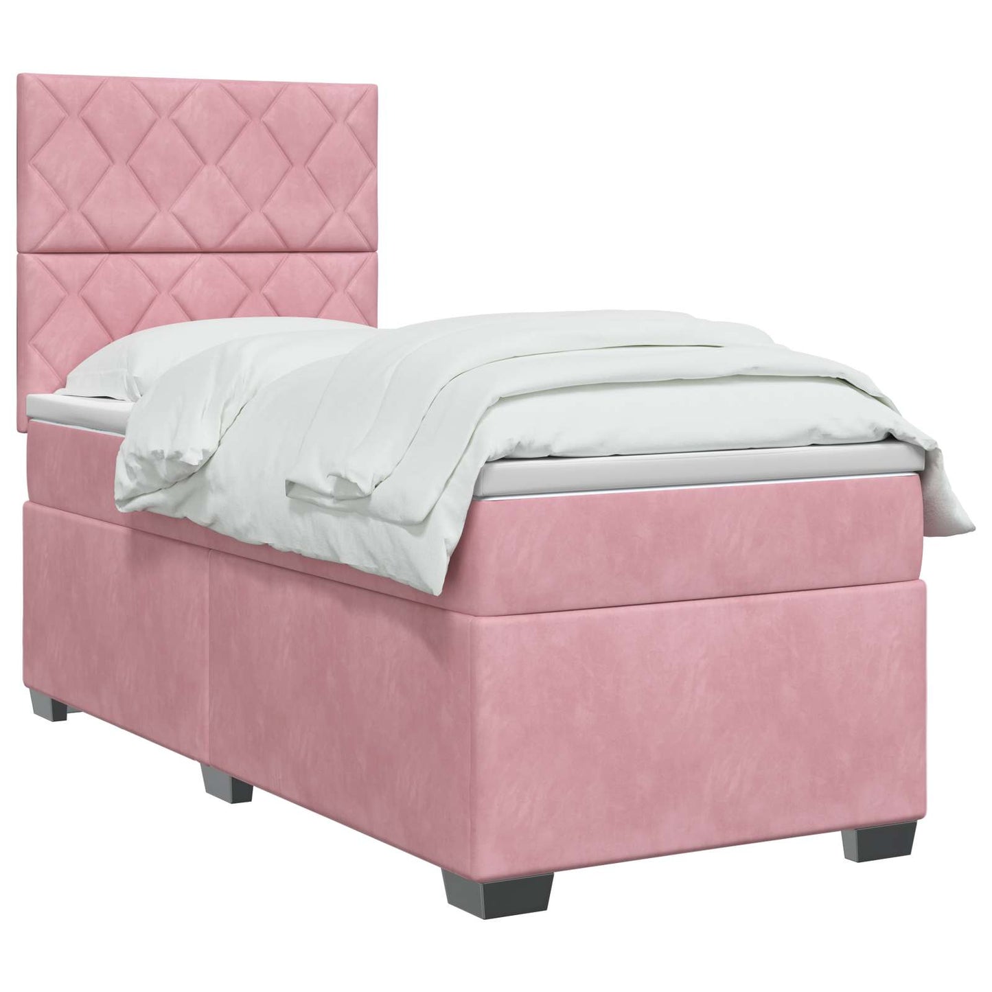 Boxspring ágy matraccal Rózsaszín 80 x 200 cm Bársony