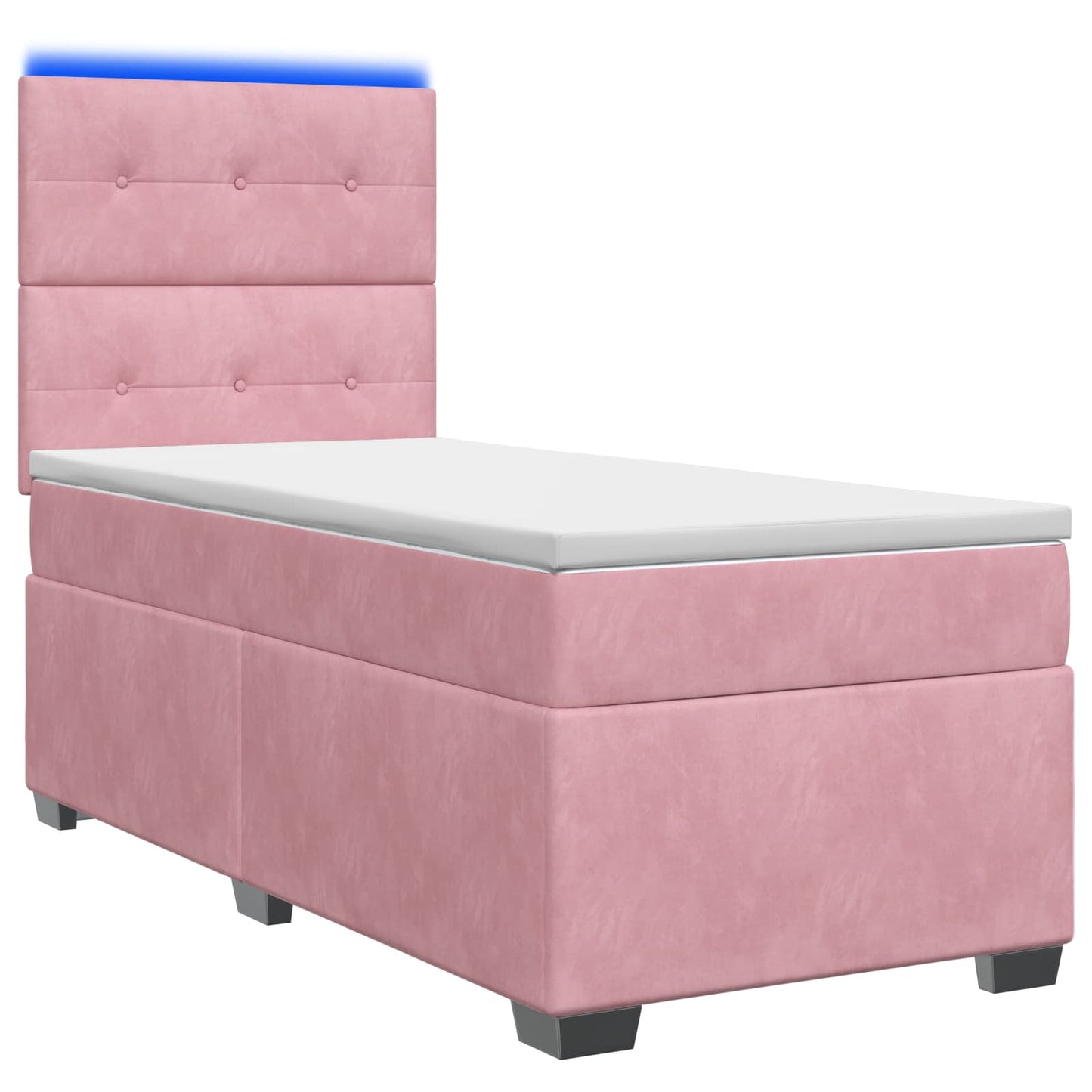 Boxspring ágy matraccal Rózsaszín 90 x 200 cm Bársony