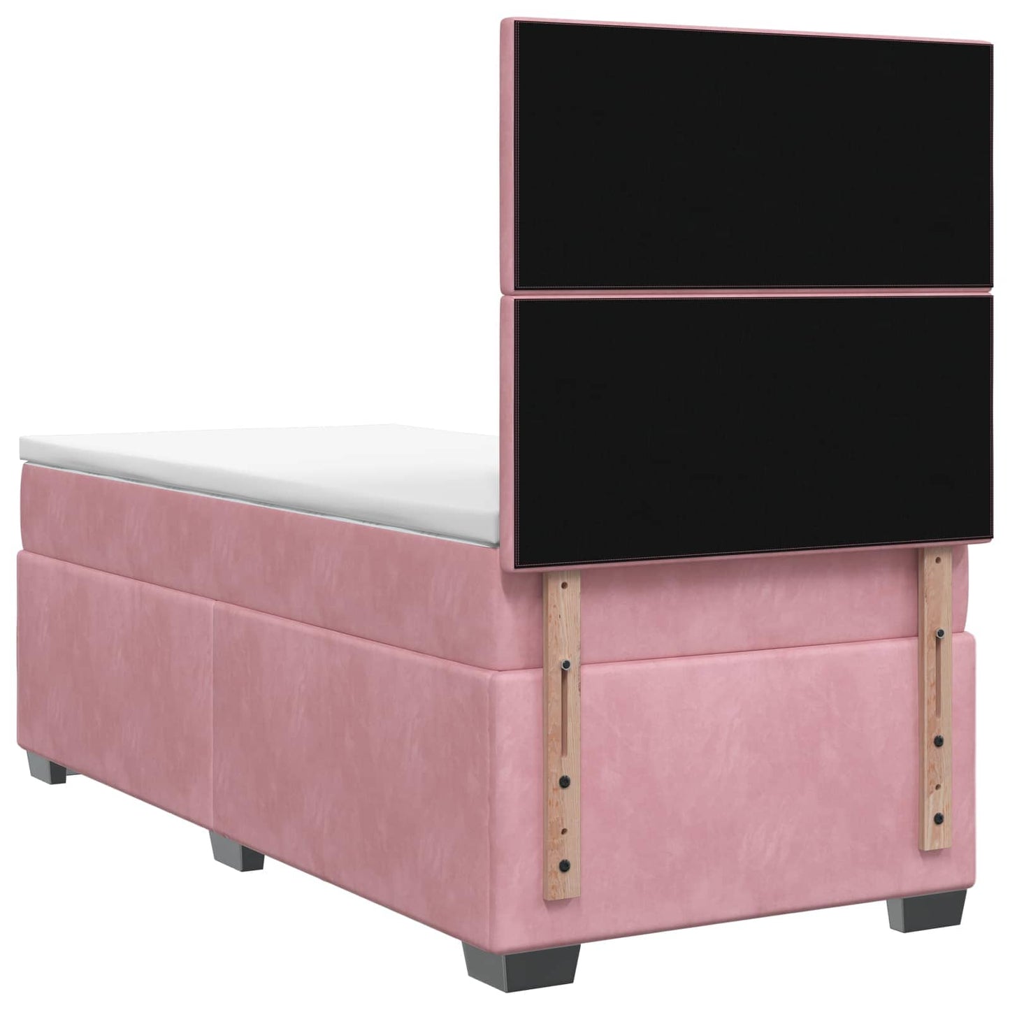 Boxspring ágy matraccal Rózsaszín 90 x 200 cm Bársony