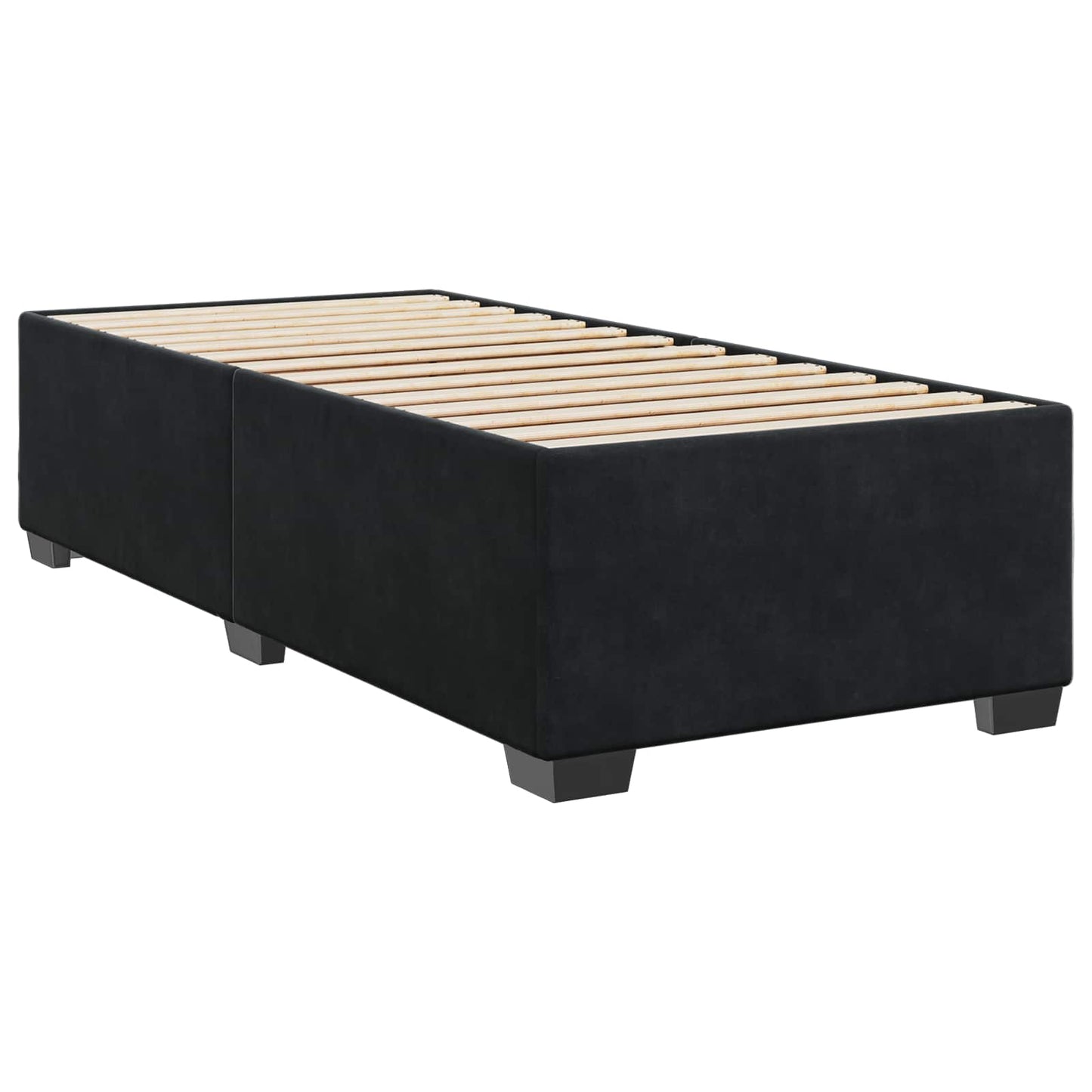 Boxspring ágy matraccal fejtámlával Fekete 100 x 200 cm Bársony