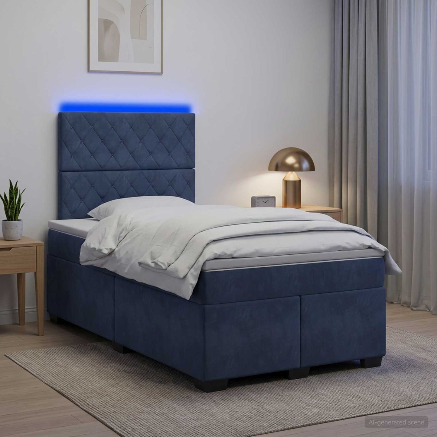 Boxspring ágy matraccal Sötétszürke 120 x 200 cm Bársony